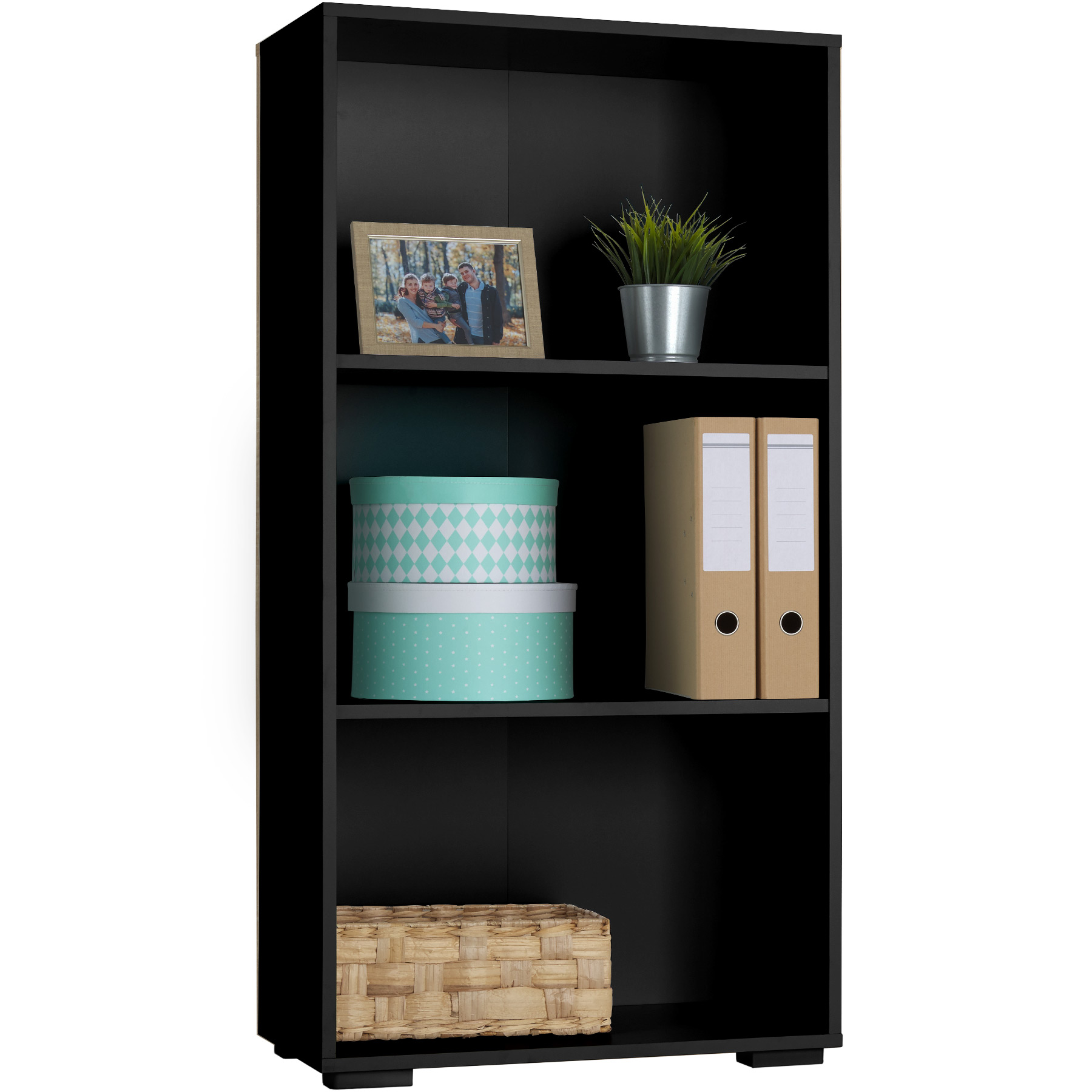 Bücherregal Holz Bücherschrank Standregal Büroregal Regal 3 Fächer 60x30x115 cm
