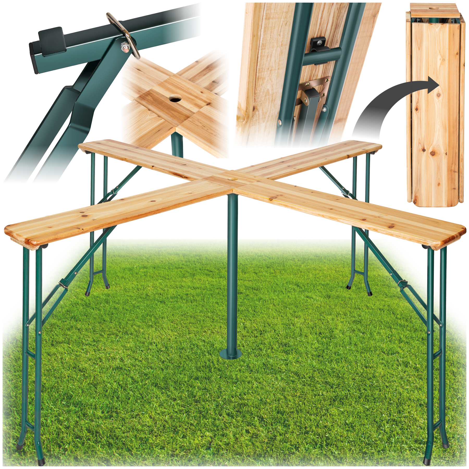Stehtisch Quattro 241x241x103 cm - braun von tectake