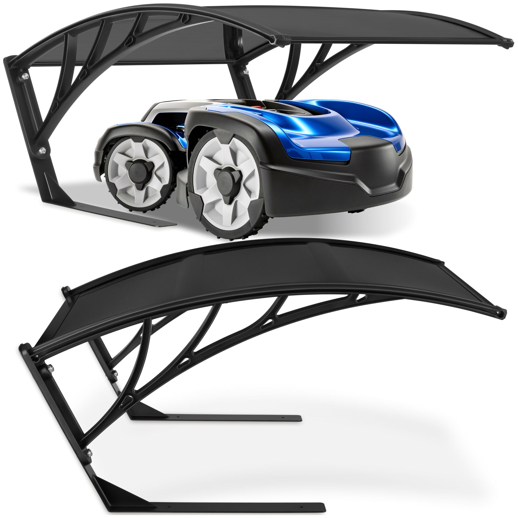 Robot Lawnmower Garage Domus, UV- and Weather-Resistant, 81 x 100 x 48 cm - black | tectake