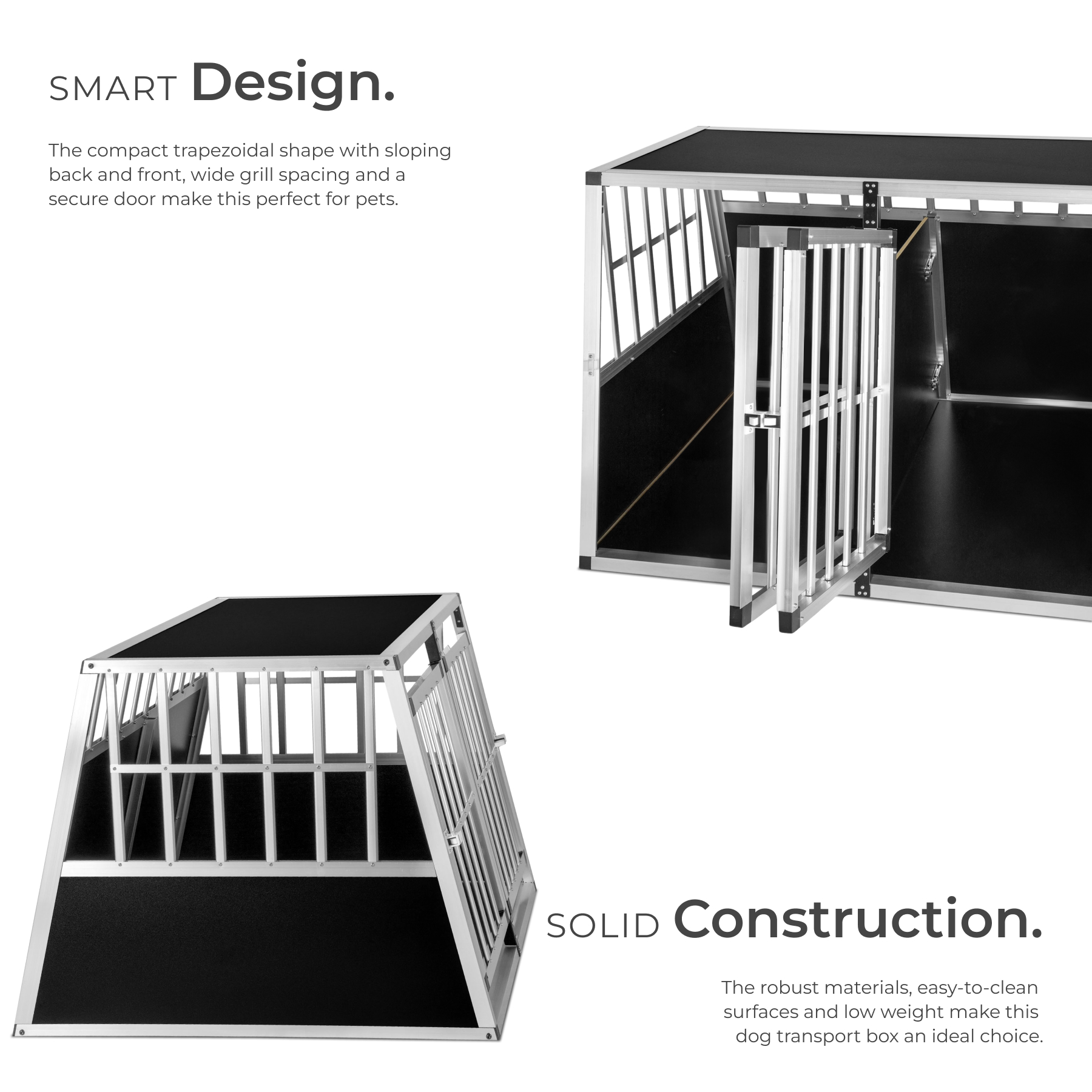 Dog Crate Travel Box Car Transport XXL Double Cage Lockable Angled Walls Pen - Picture 16 of 25