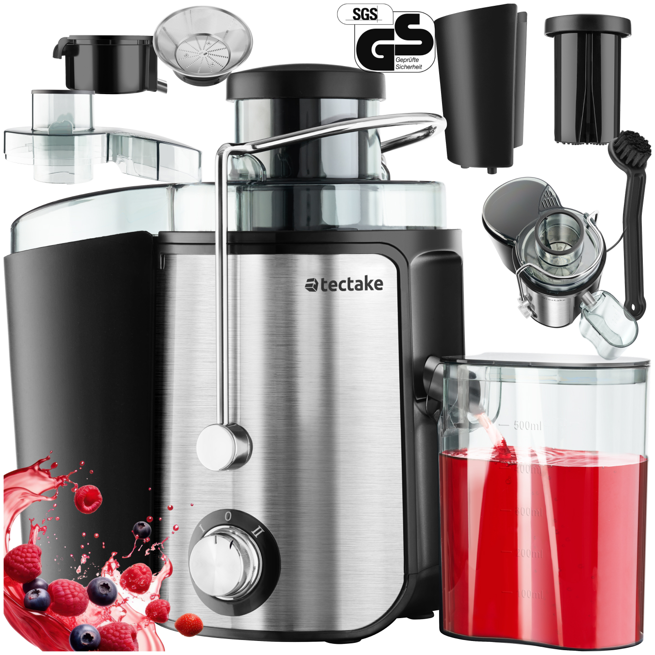 Sapcentrifuge Frufi, 2 snelheidsniveaus, roestvrij staal, 600W - zilver