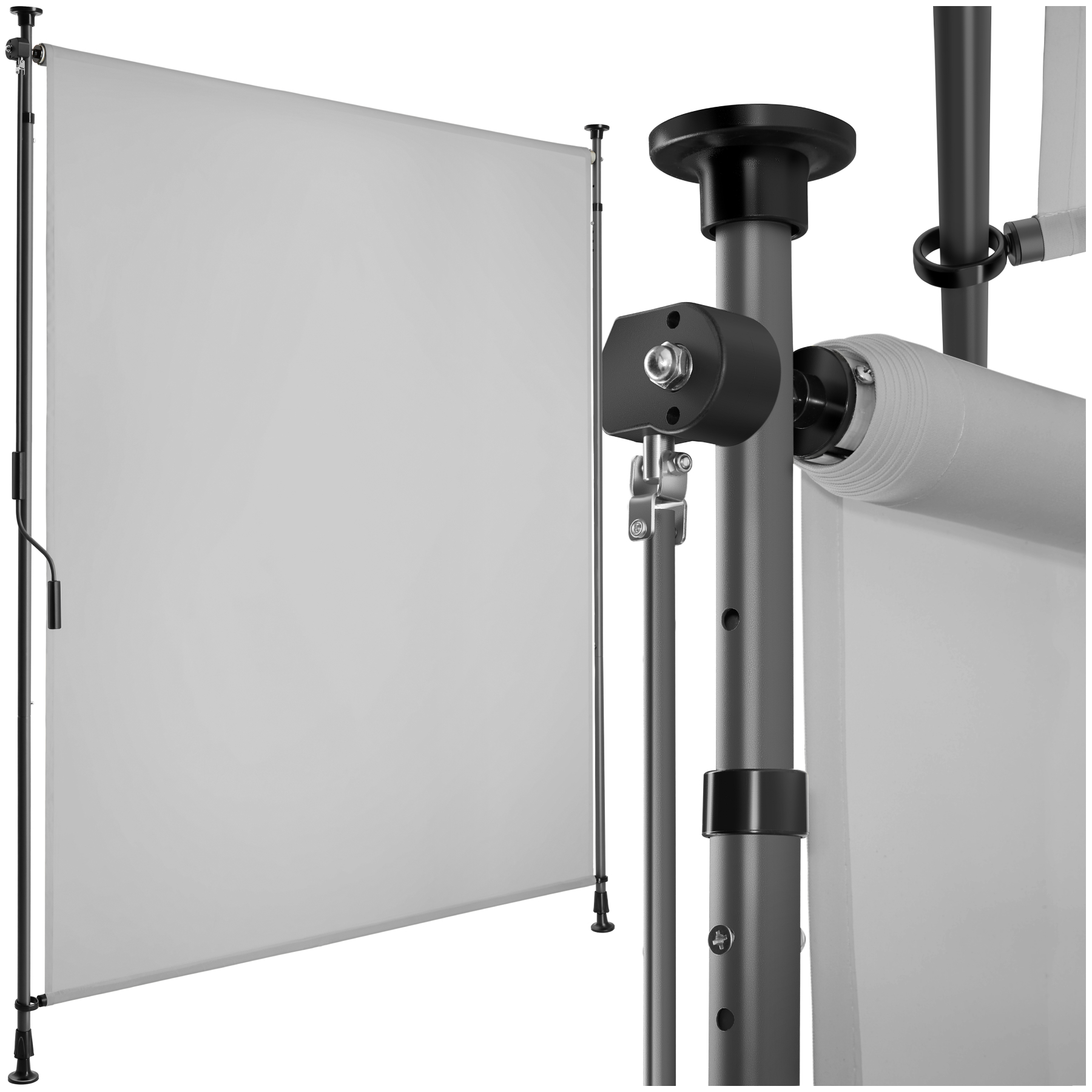 Toldo de pinza TAIJA con manivela manual - 120 x 310 cm, gris claro | tectake