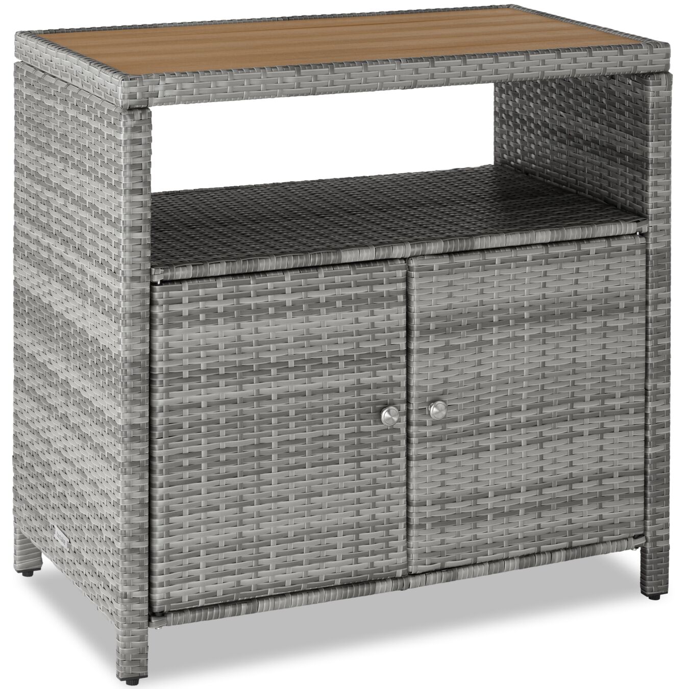 Wicker tuinkast Monscia, WPC-lamellen in houtlook - grijs | tectake