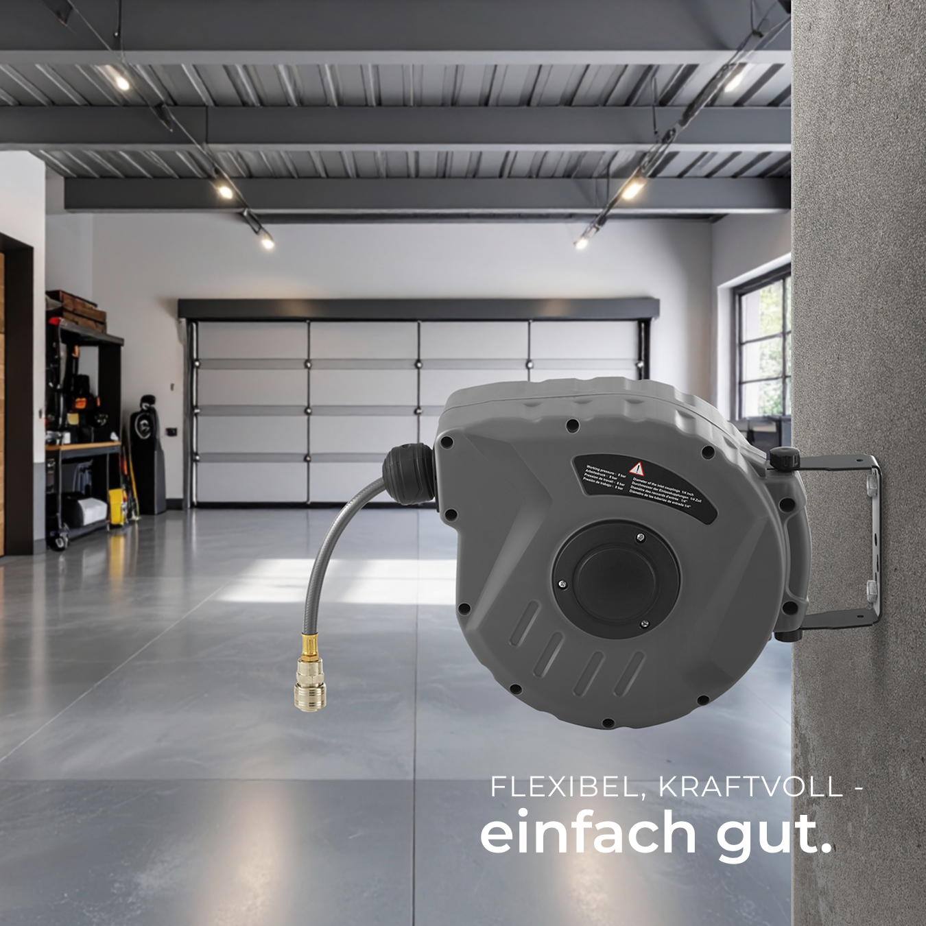 Druckluft Schlauchtrommel 10m 20m 30m Schlauch mit Aufroller automatisch 14
