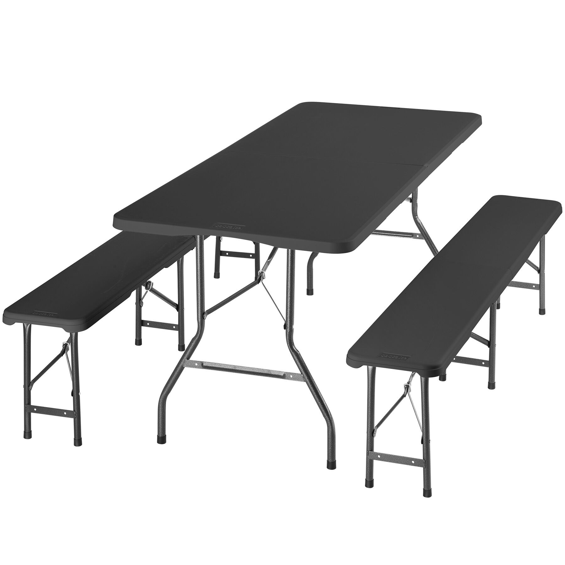 Camping Table Set Panja Foldable, Weatherproof, Seats 8 - anthracite | tectake