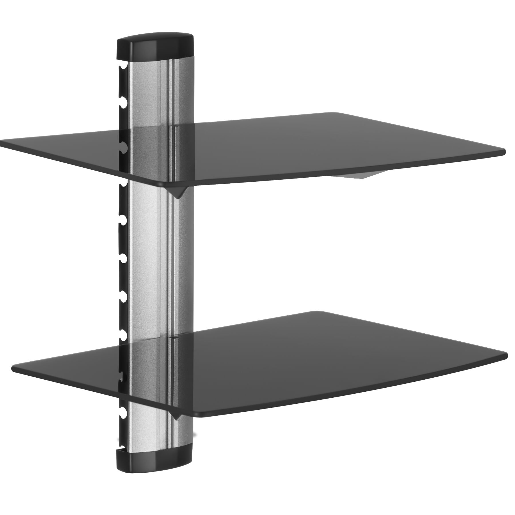 Muurbeugel/houder voor DVD-Speler, recorder en ontvanger met 2 glasplaten - zwart | tectake