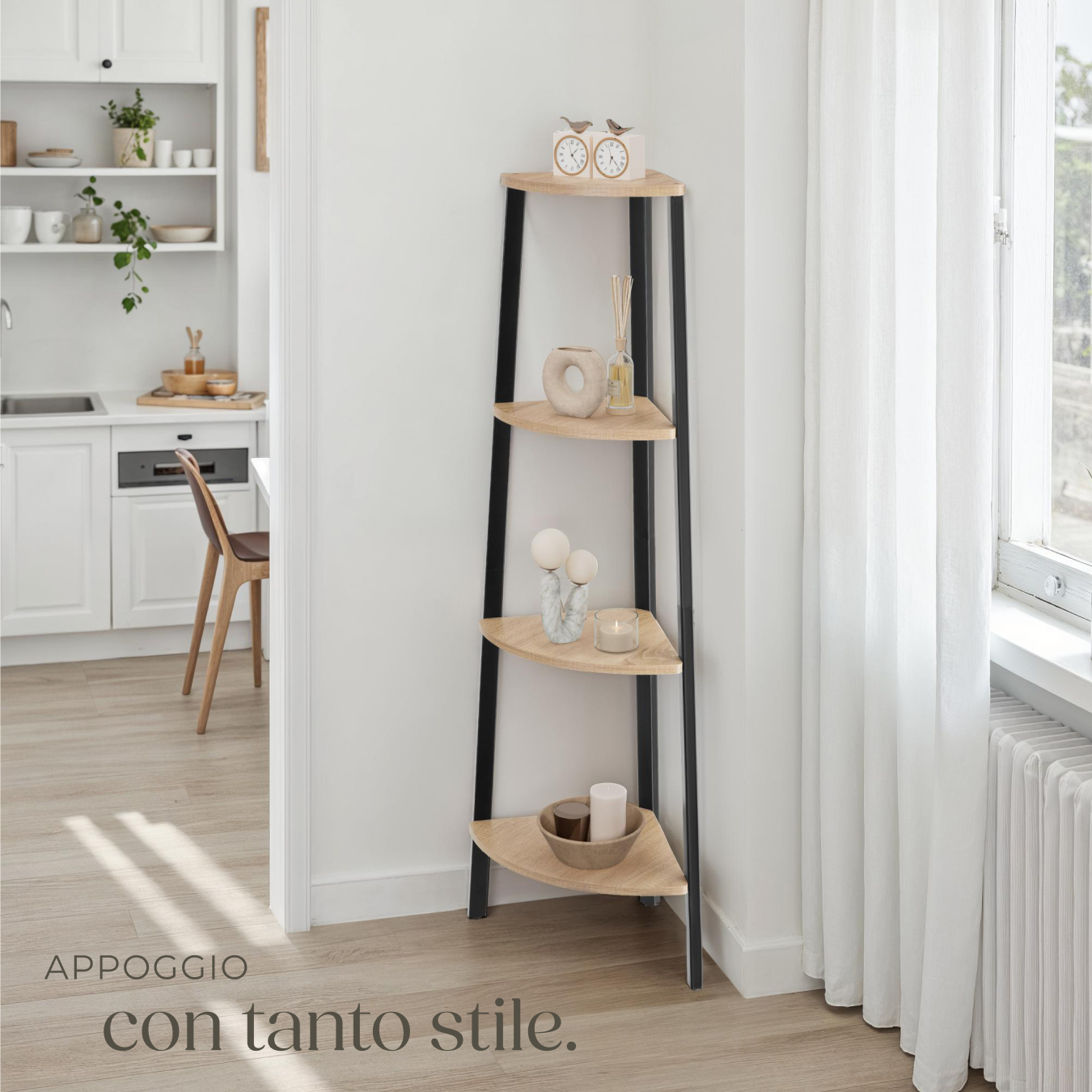 Scaffali ad angolo Newbridge 4 ripiani Stile ndustriale Antiribaltamento - Foto 21 di 25