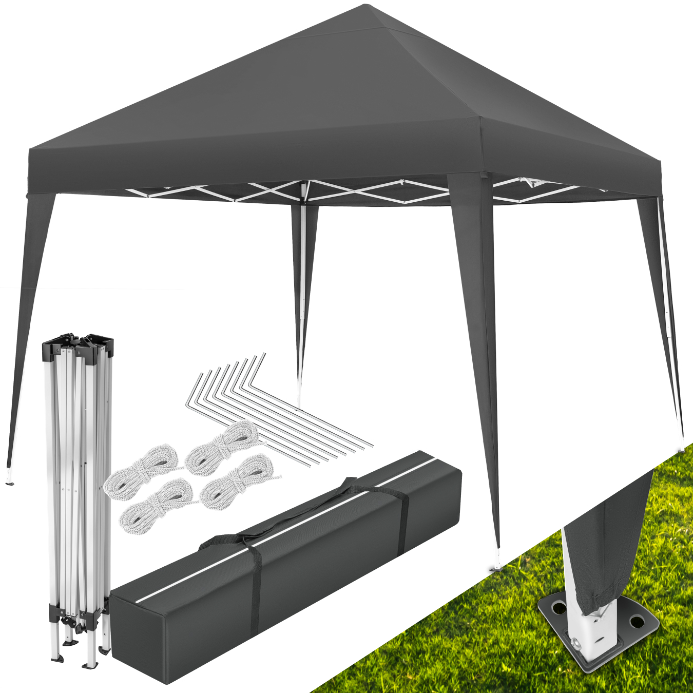 Faltbarer Pavillon Linosa 3x3 m - grau