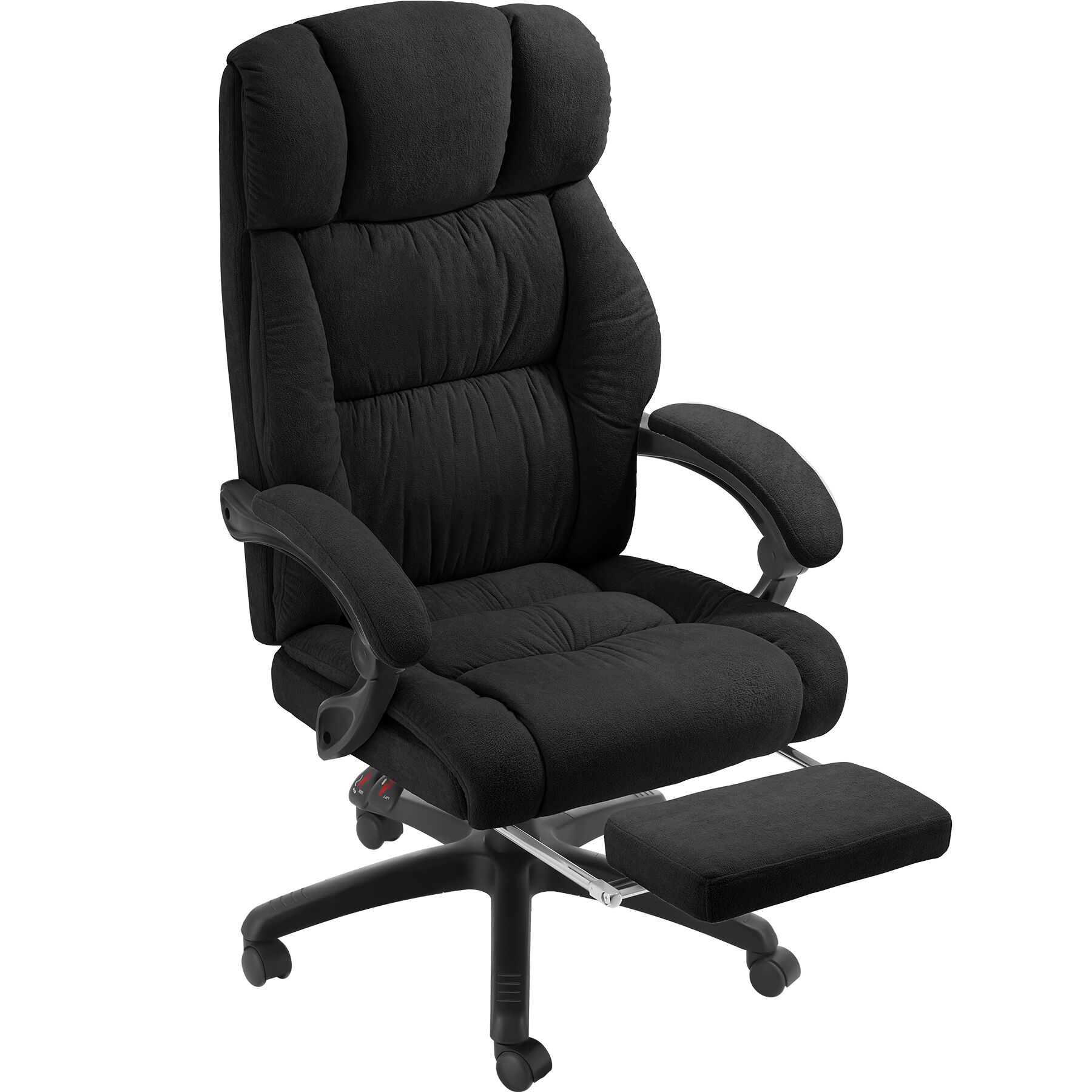 Cadeira de escritório JILLIEN com apoio para os pés e estofos de veludo - preto | tectake