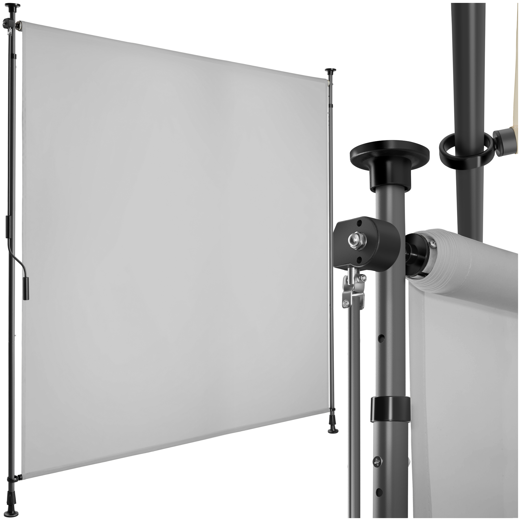 Toldo de pinza TAIJA con manivela manual - 150 x 310 cm, gris claro | tectake