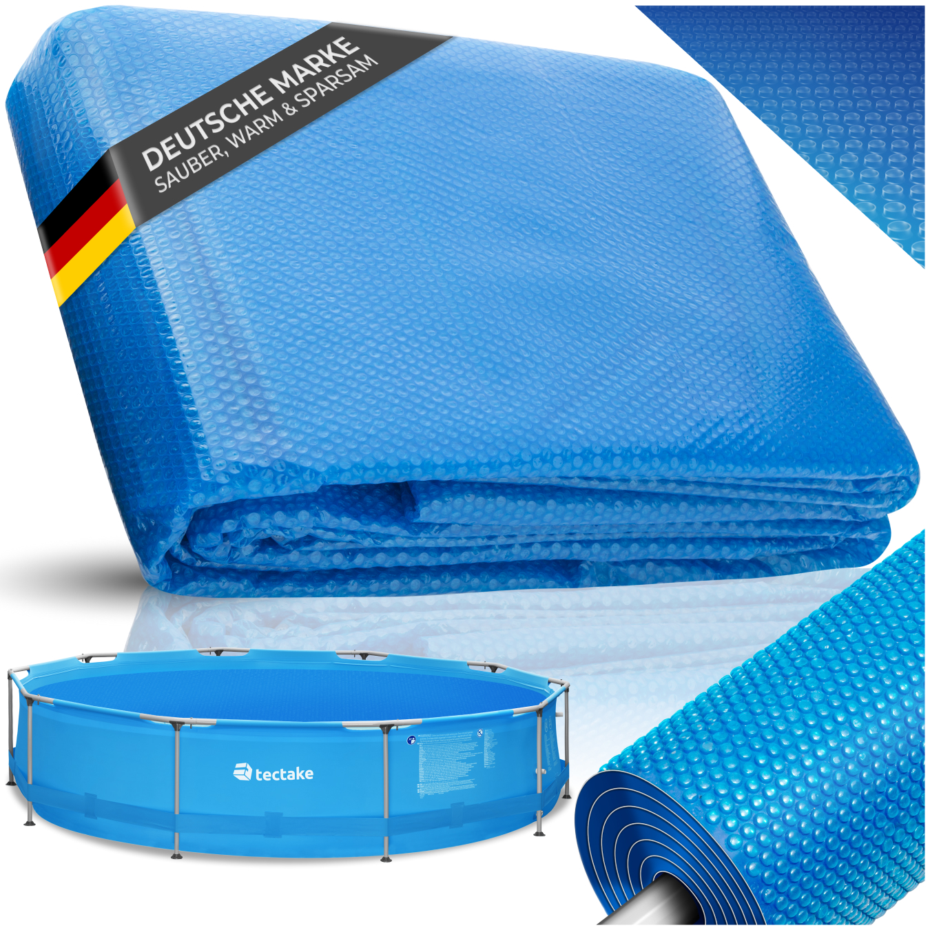 Poolabdeckung Solarfolie rund - Ø 300 cm