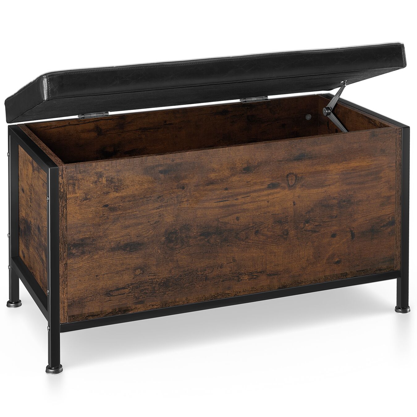 Storage Bench Calico - industrial style, padded seat, 81.5 x 41.5 x 50.5 cm - Industrial wood dark, rustic | tectake
