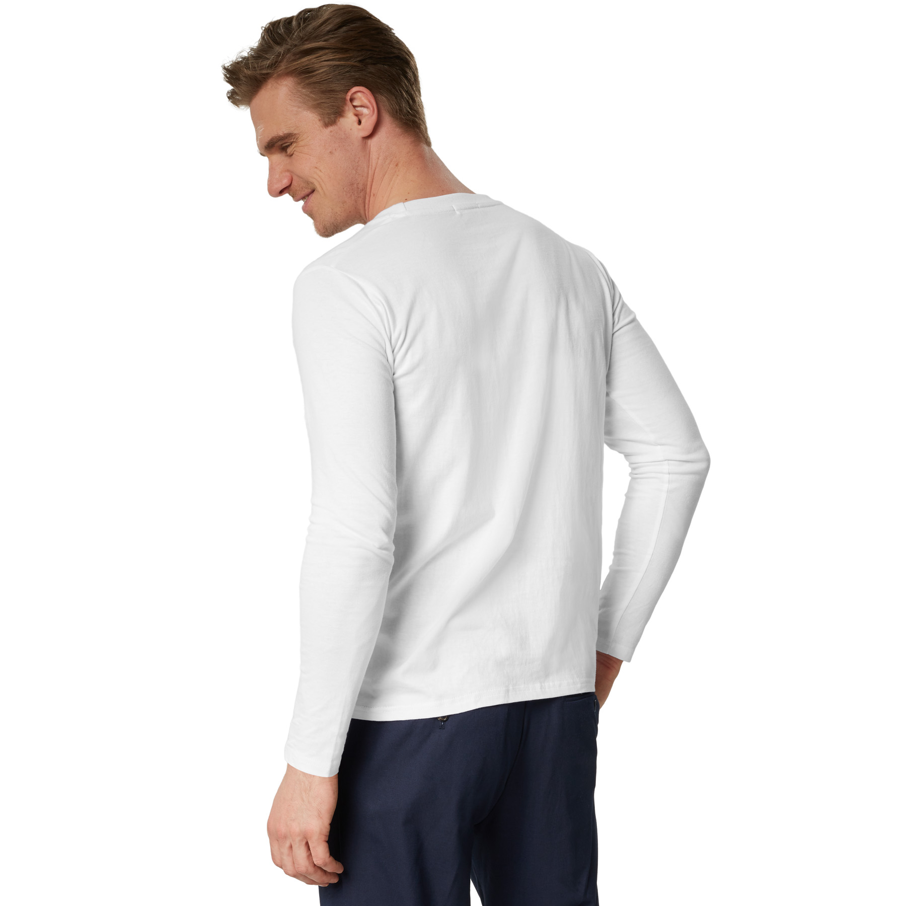 Camiseta de manga larga para hombre camiseta de manga larga lisa sudadera de manga larga suéter nuevo - Imagen 5 de 120