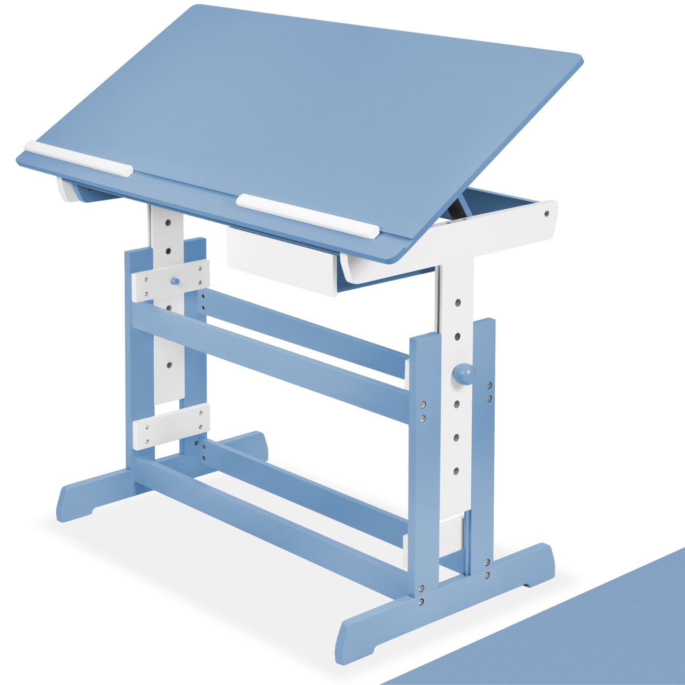 Schreibtisch höhenverstellbar 109x55x63-94cm - blau