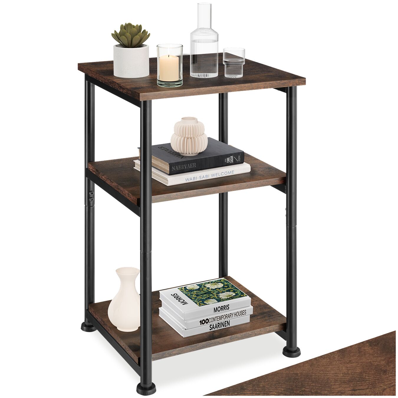 Beistelltisch Memphis 34x30x59cm - Industrial Holz dunkel, rustikal