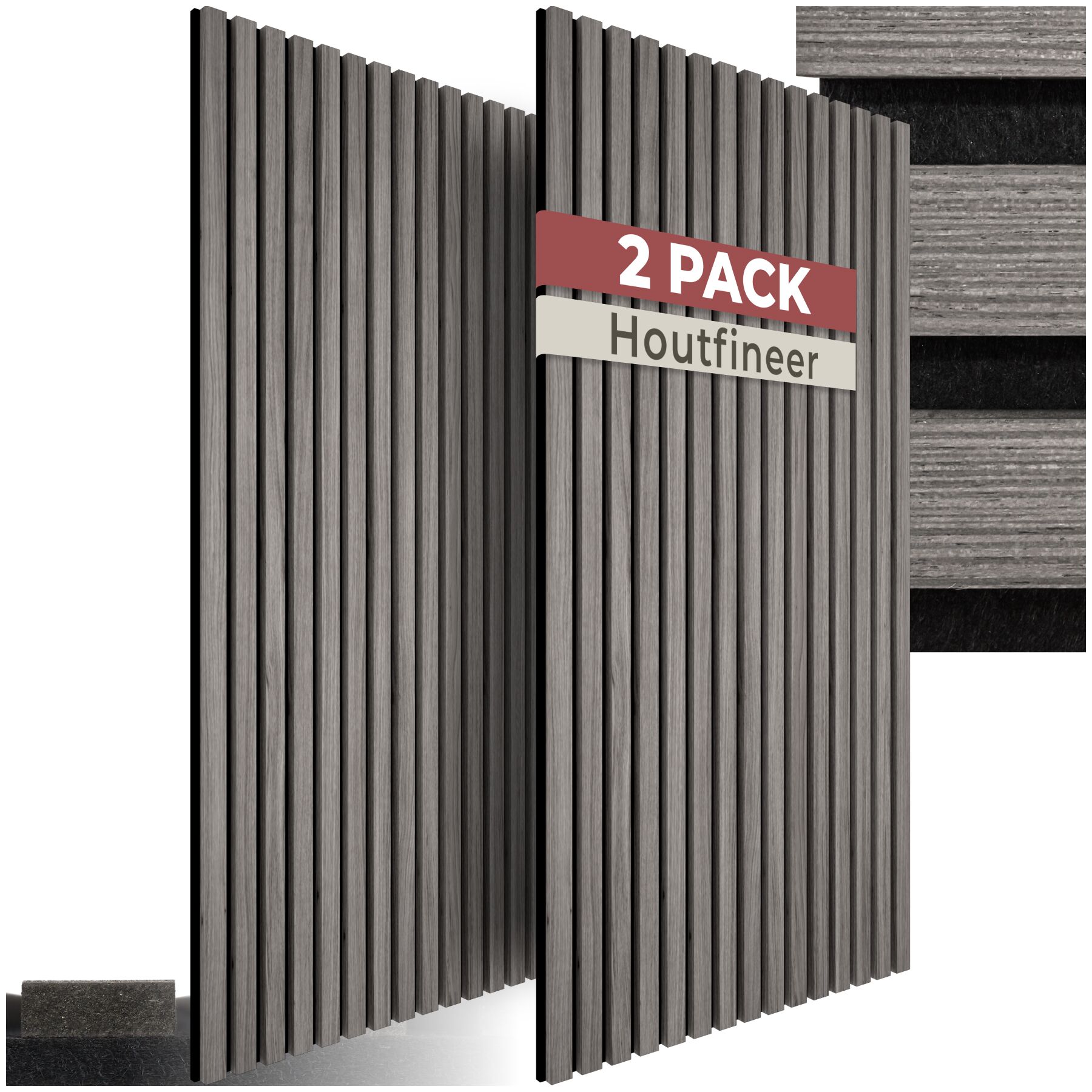 Akoestische panelen Sonic Wall II houtlook - lichtgrijze eik | tectake