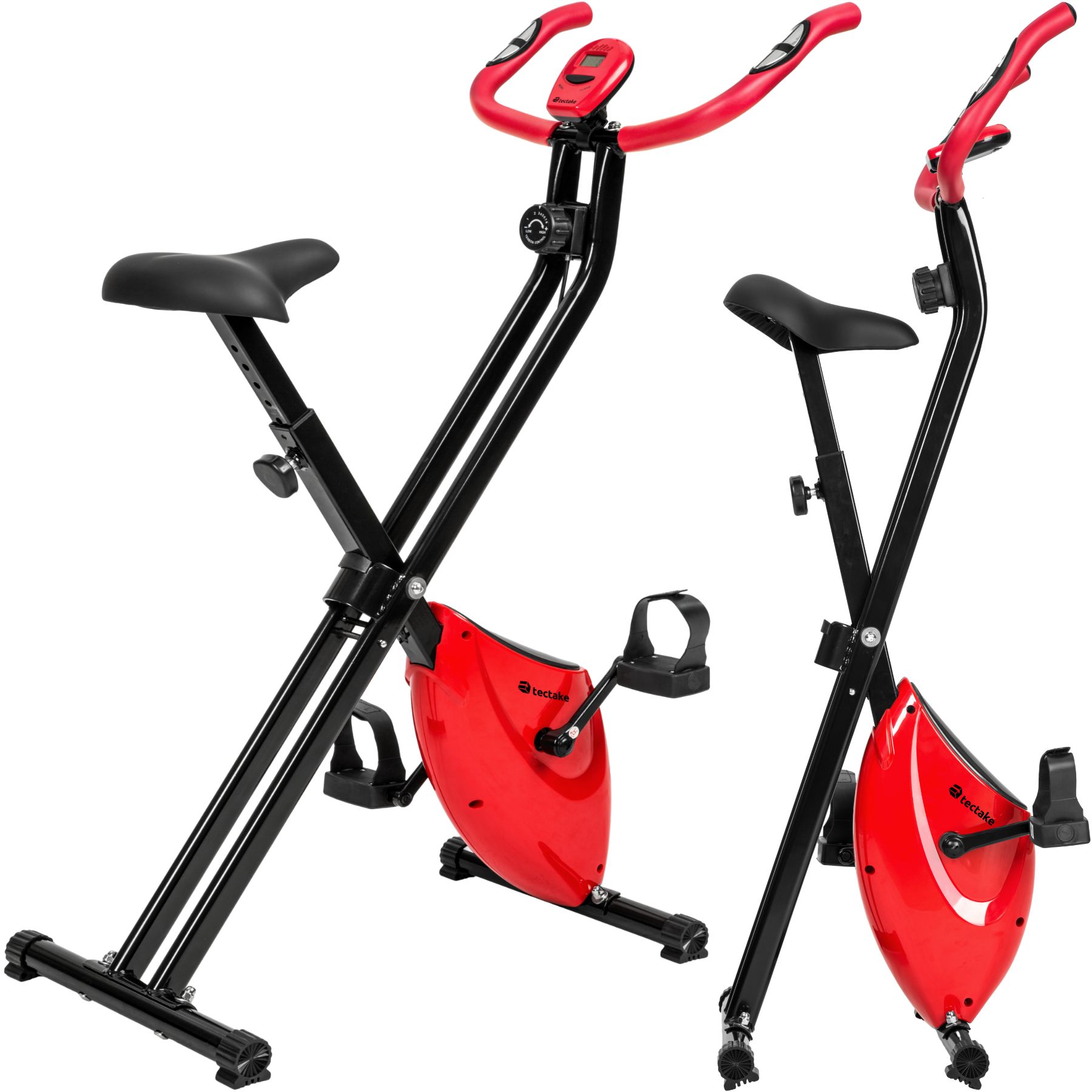 Vélo d'appartement FitX-Bike, pliable avec ordinateur d'entraînement - 113 x 41 x 81 cm de tectake
