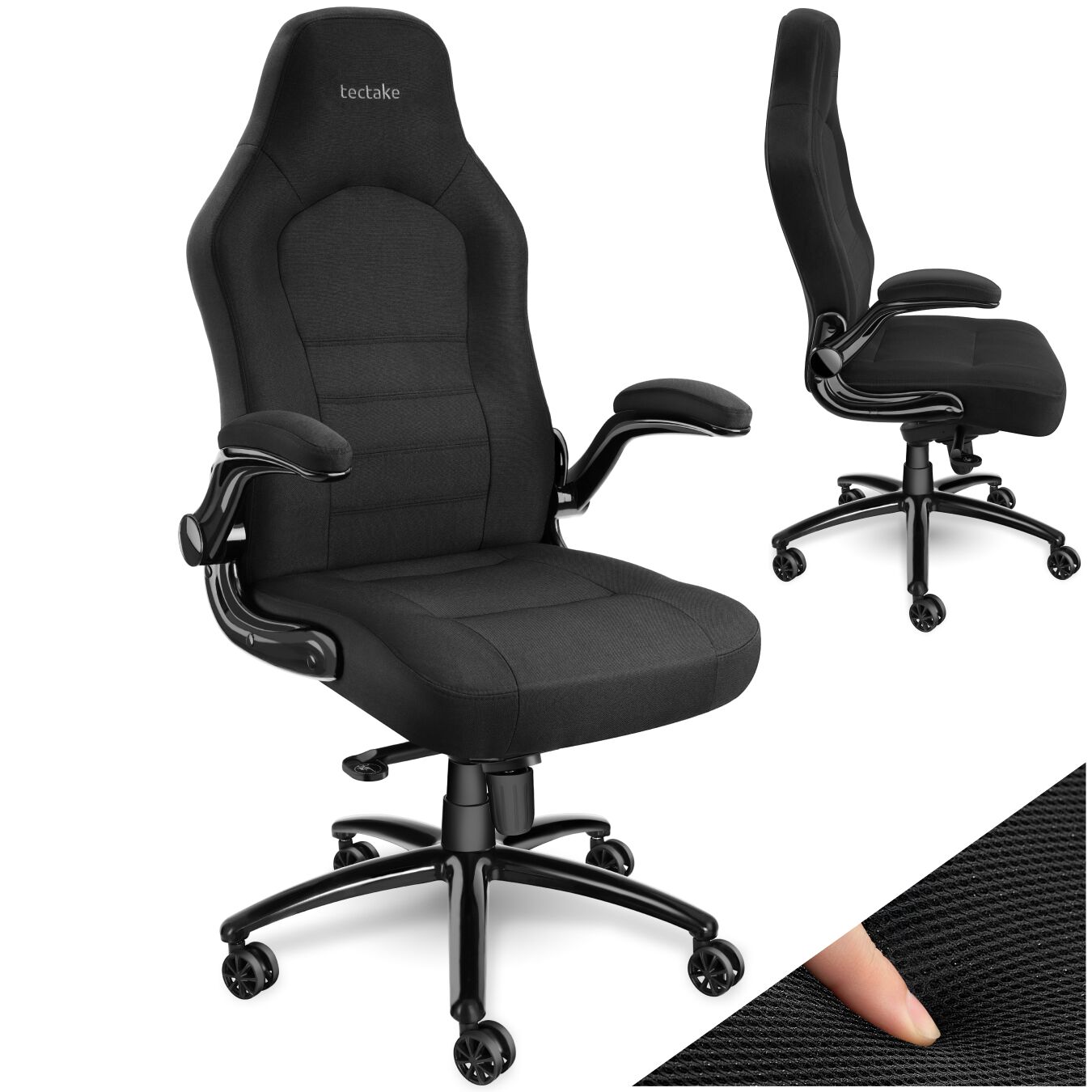 Chaise de bureau ergonomique SPRINGSTEEN - noir | tectake