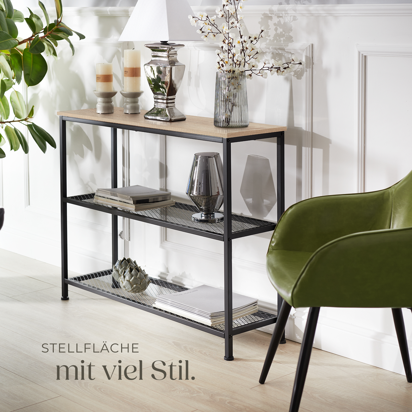 Konsolentisch Beistelltisch Anrichte Flurtisch Sideboard Industrial Look schwarz