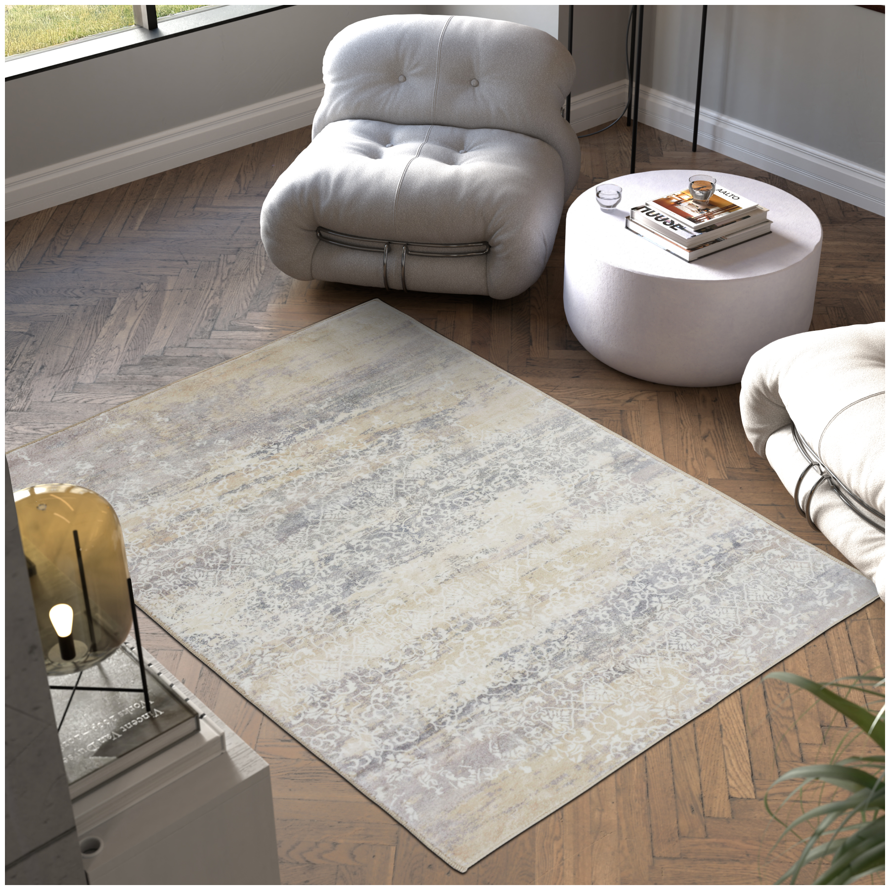 Washable Rug Dalia - various sizes, faded pattern, easy-care short pile, non-slip - 160 x 230 cm | tectake