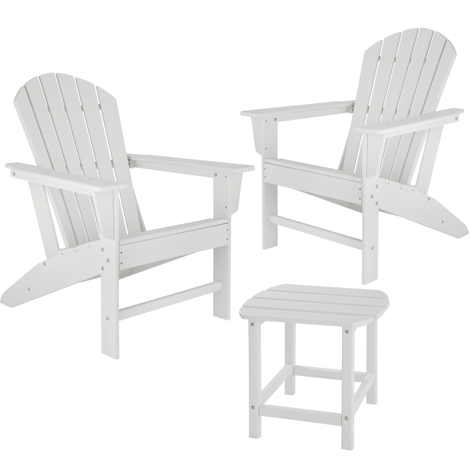 Garden Furniture Set - 2 chairs, 1 table, weatherproof, UV-resistant - white | tectake