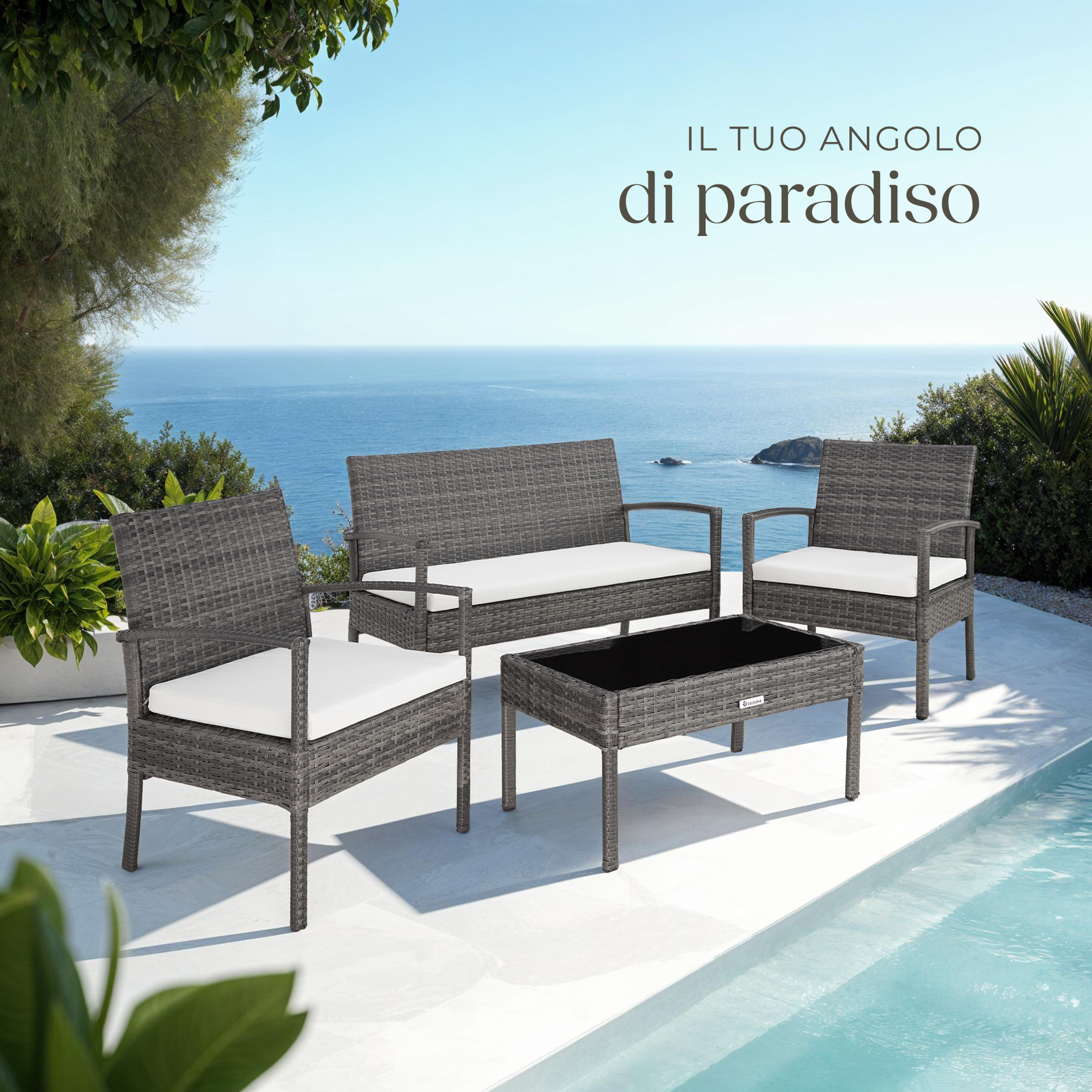 SET DI MOBILI RATTAN SINTETICO POLYRATTAN 2 POLTRONE DIVANO E TAVOLO GIARDINO nu - Foto 41 di 67