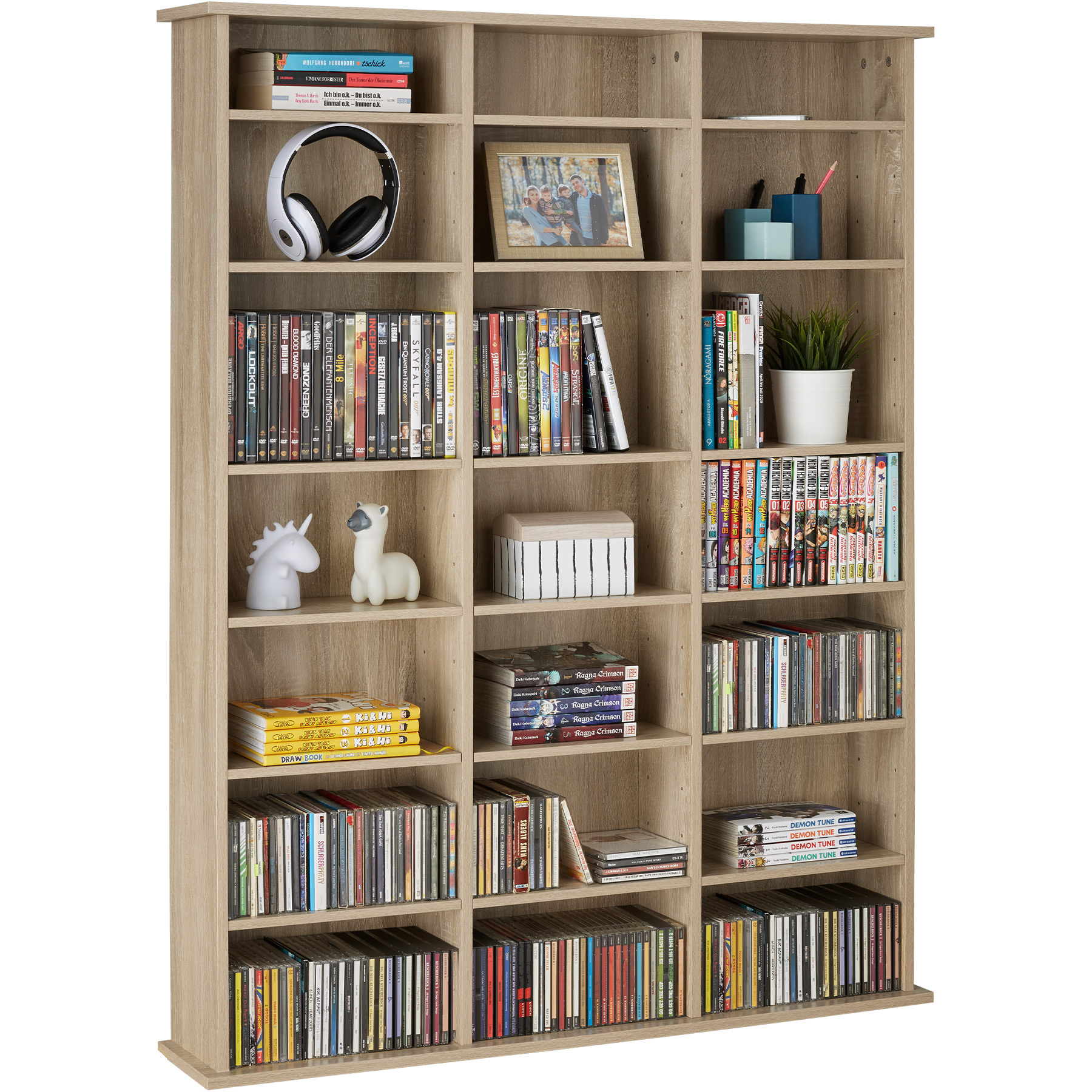 CD Bookcase MDF Board DVD Rack 18 Shelves Storage DIY Funiture Office Home New - Picture 21 of 23