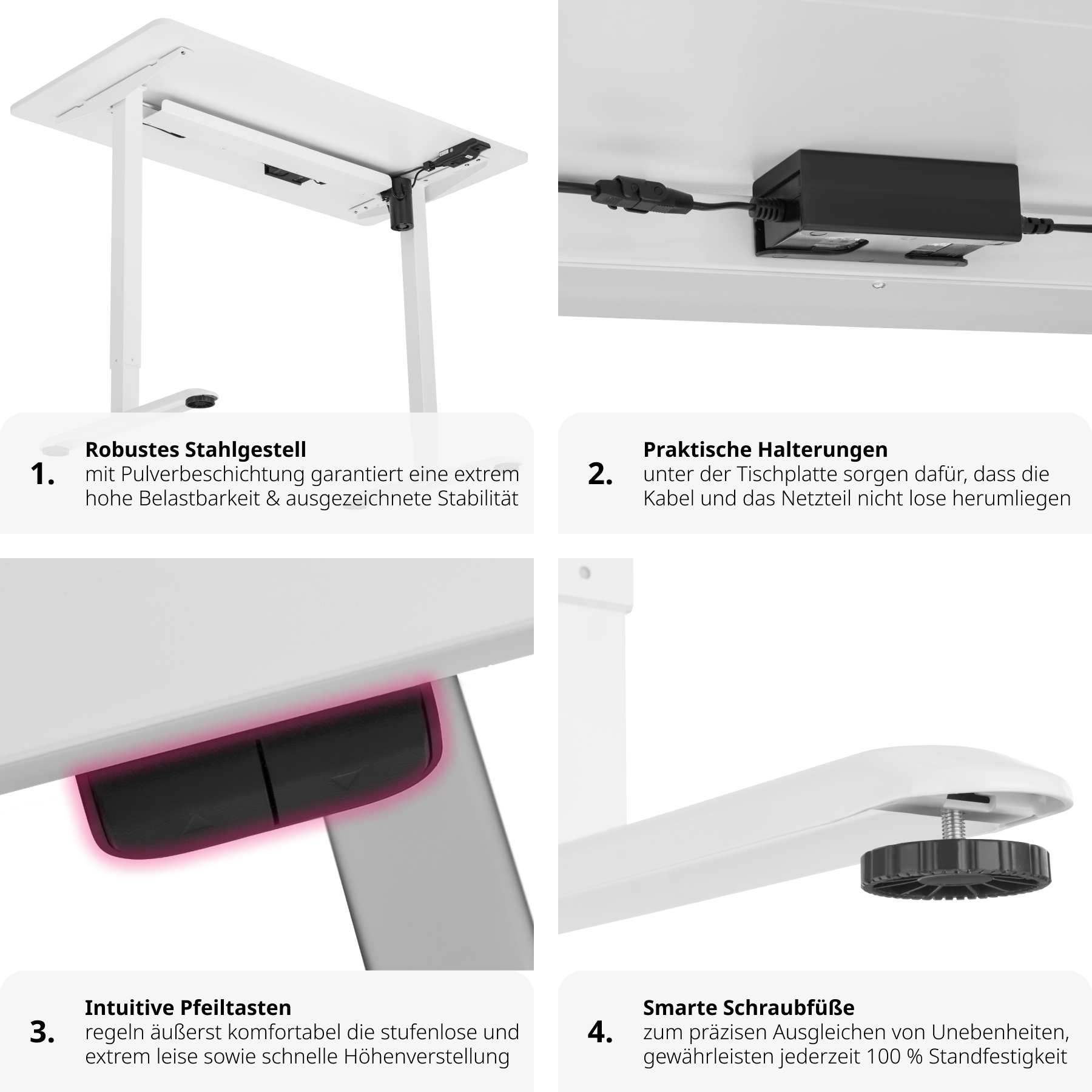 Höhenverstellbarer Schreibtisch Elektrisch Computertisch Arbeitsplatz PC-Tisch - Bild 6 von 37