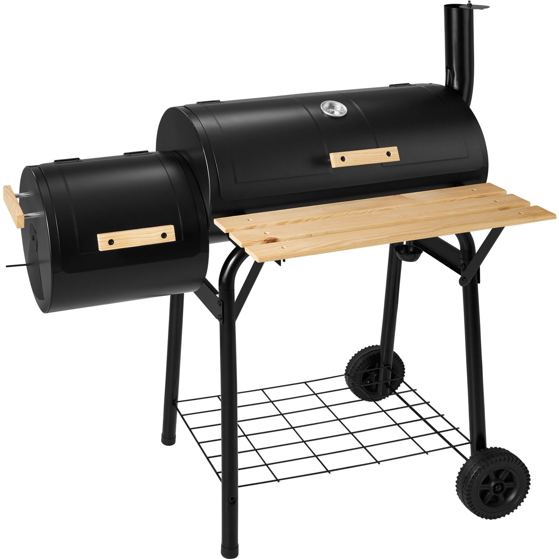 BBQ with temperature display - black