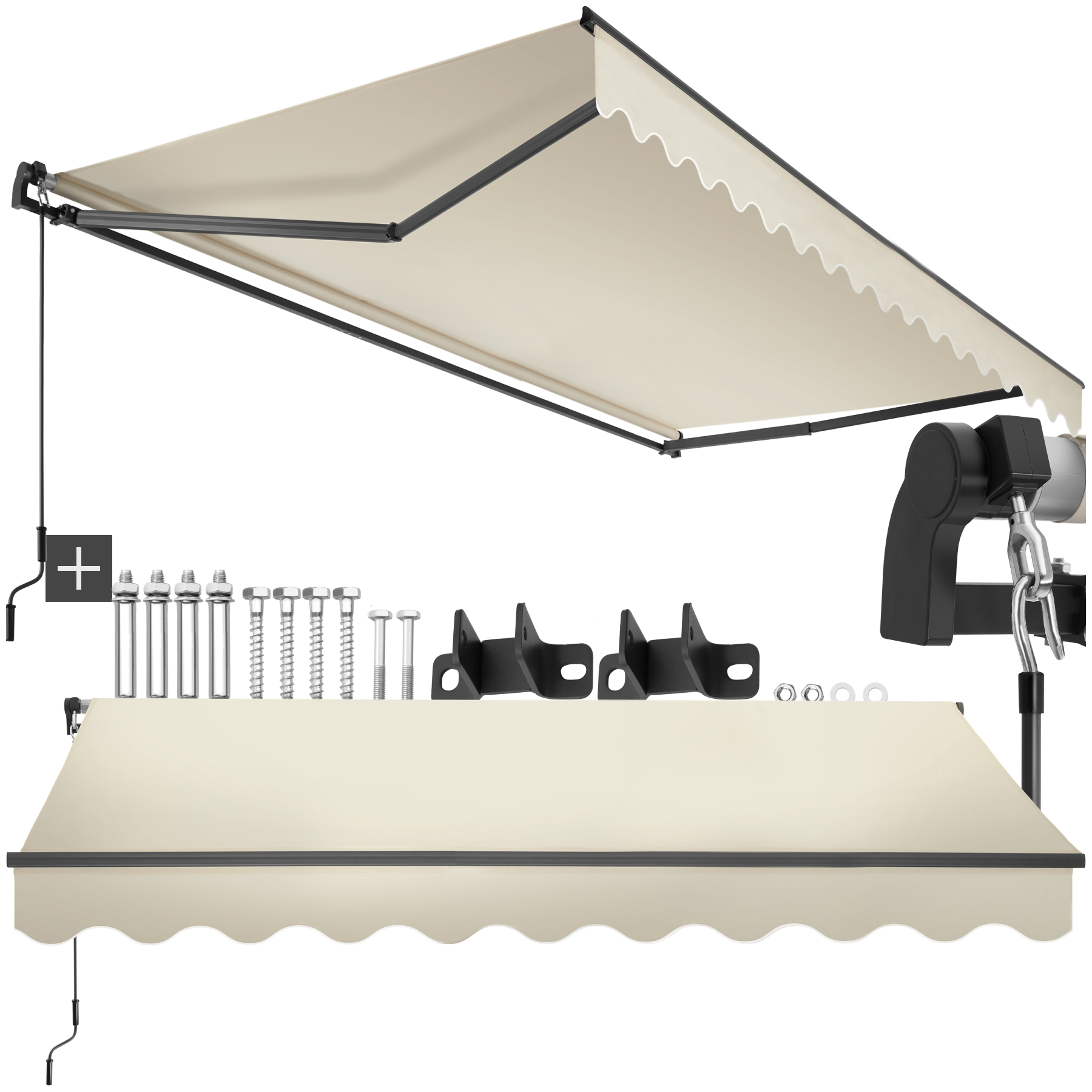 Zonnescherm Ornella mit wandhouder - 300 x 250 cm, beige