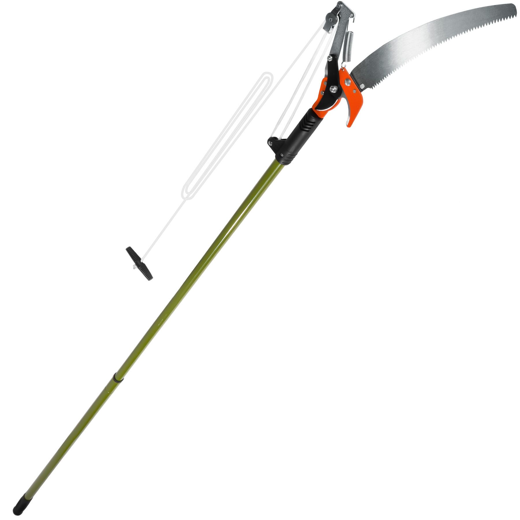Teleskopické nůžky na živý plot s pilkou na větve - zelená