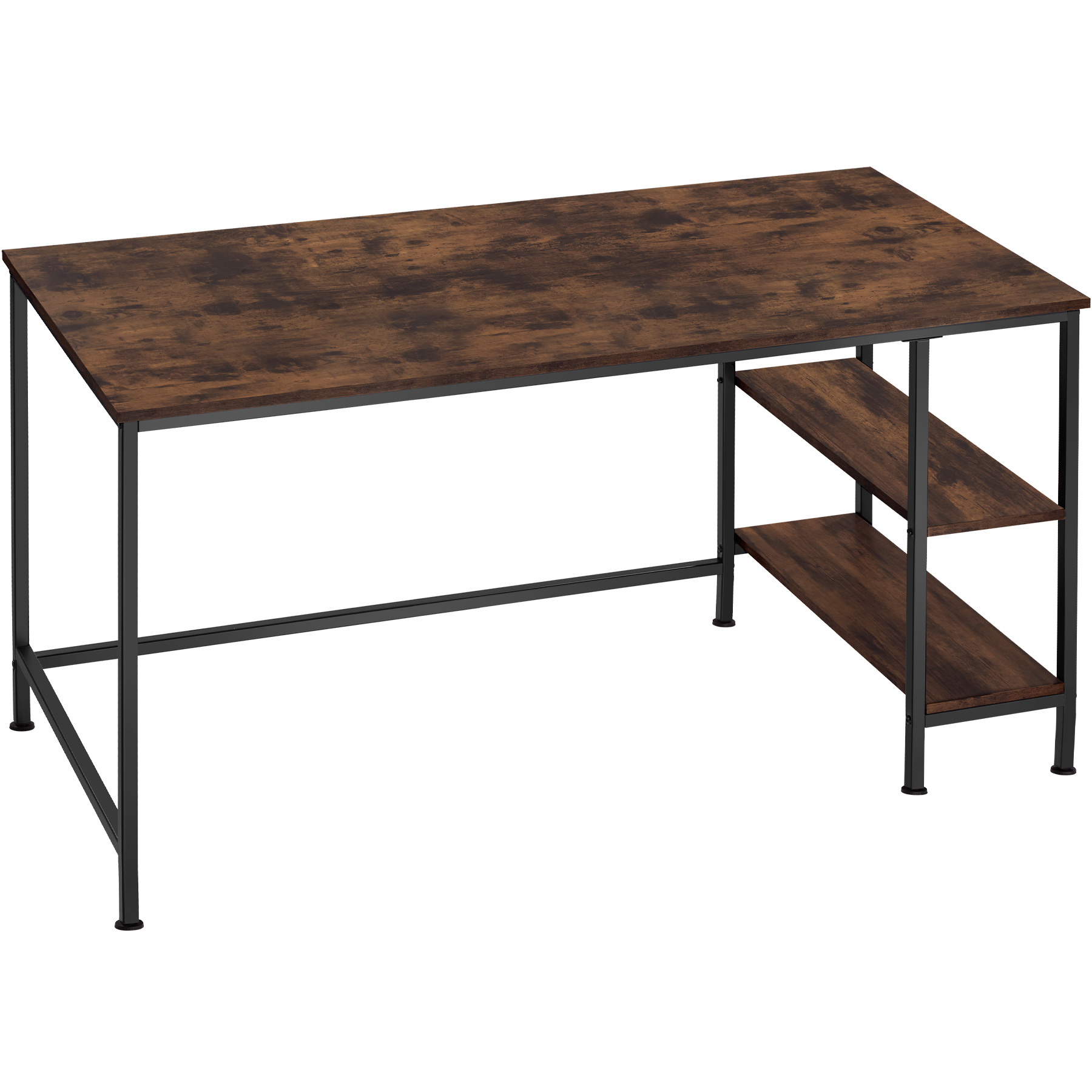 Schreibtisch Donegal 140x60x76,5cm - Industrial Holz dunkel, rustikal