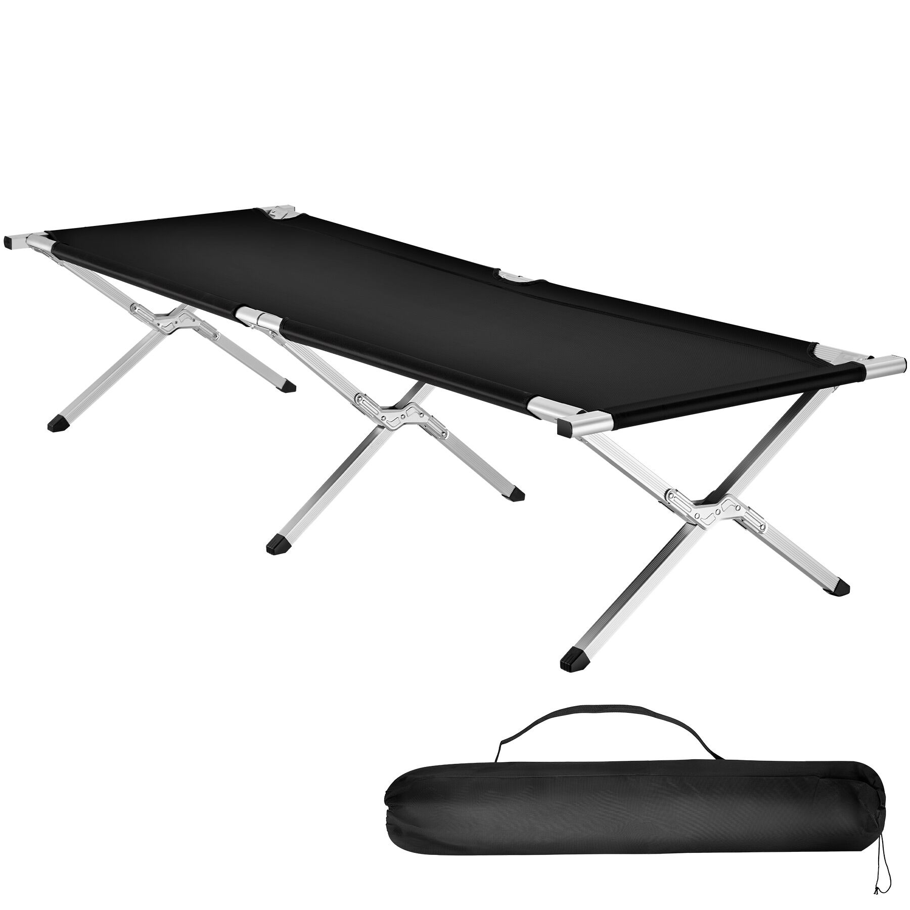 Fältbädd i aluminium - svart | tectake