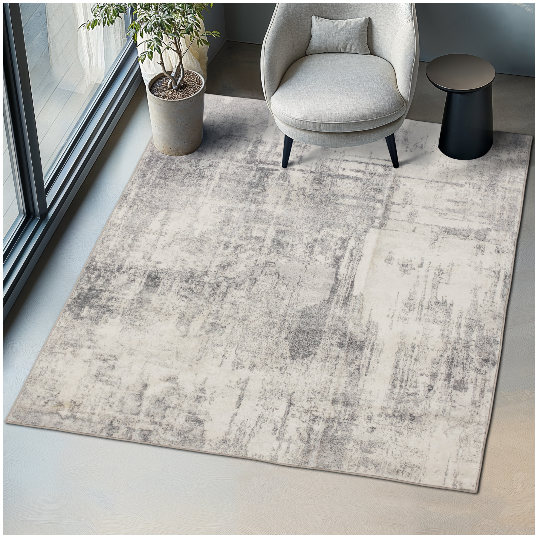 Vintage Designer Teppich Nadira, Kurzflor - 200 x 274 cm