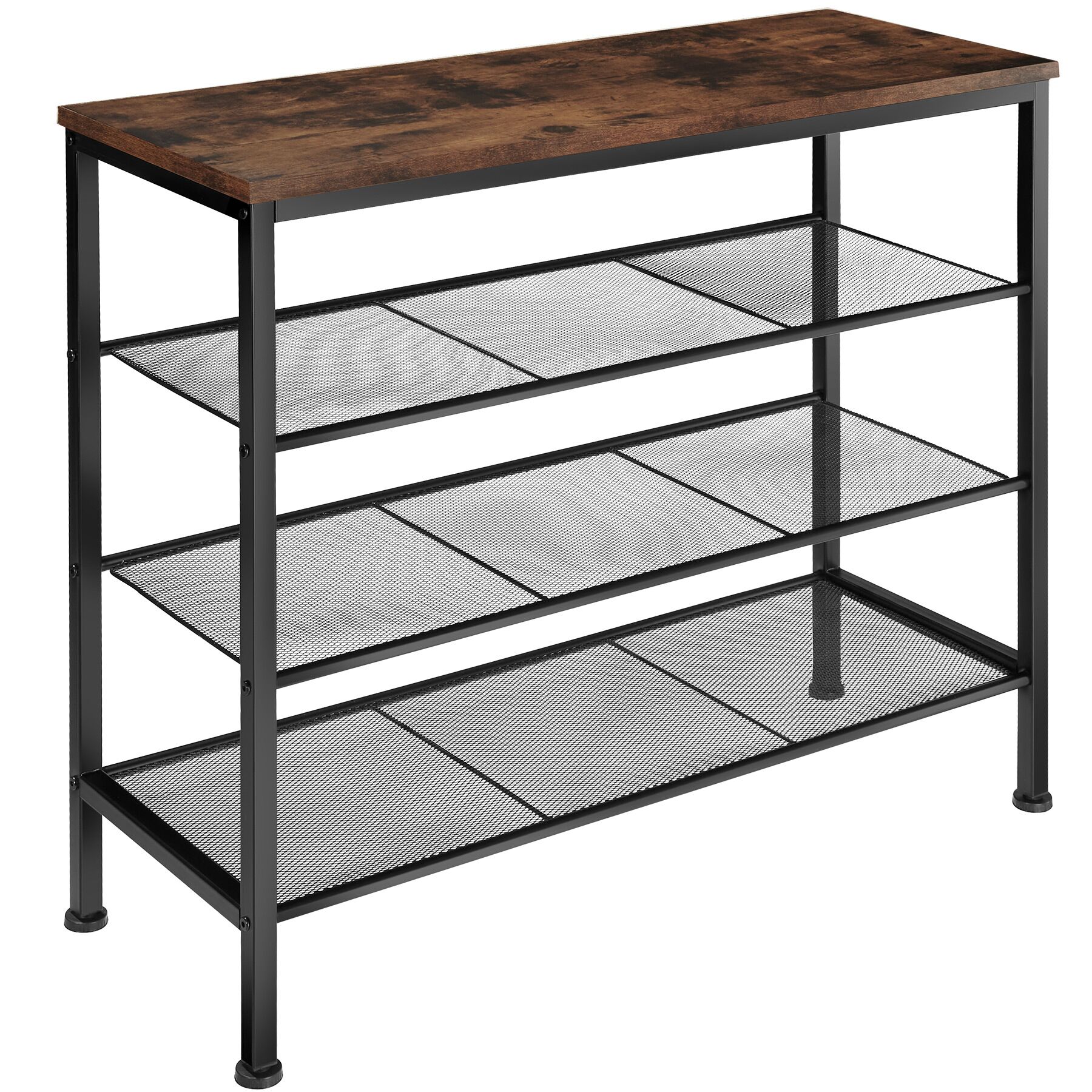 Schuhregal Newport 80,5x30,5x72,5cm - Industrial Holz dunkel, rustikal von tectake