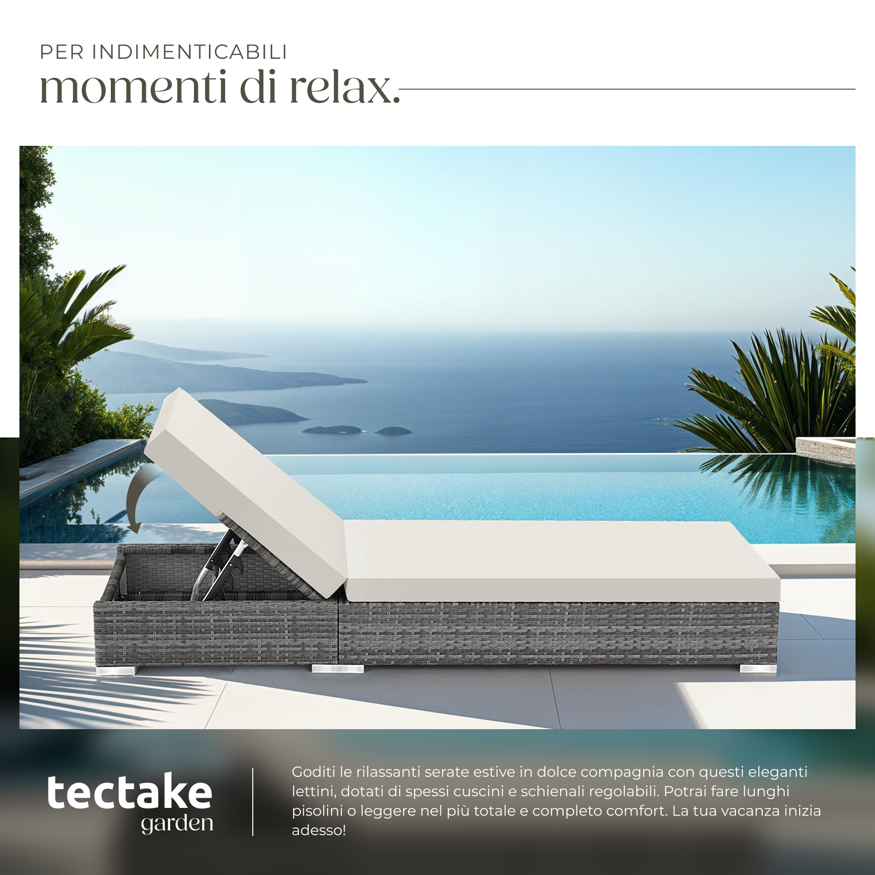 2 x sdraio in polyrattan + tavolo alluminio giardino rattan lettino mobili telo - Foto 35 di 67