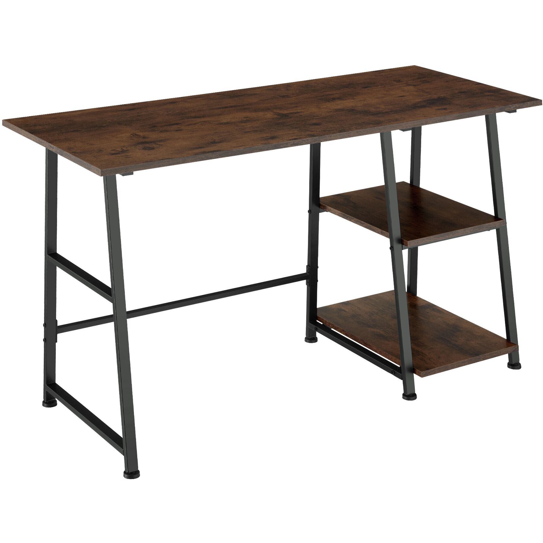Mesa de escritório Paisley 120x50x73,5cm - Madeira industrial escura, rústica