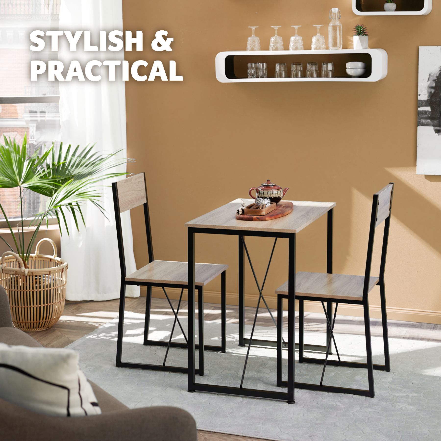 Dining table and chairs kitchen breakfast set bench seat - Picture 20 of 25
