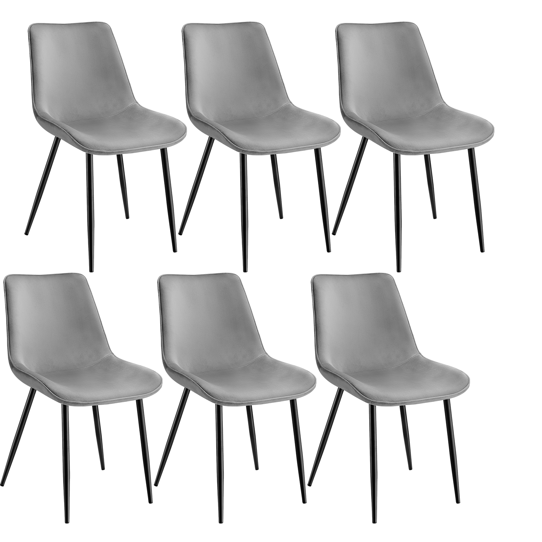 Set Stuhl Monroe Samtoptik - grau, 6er Set