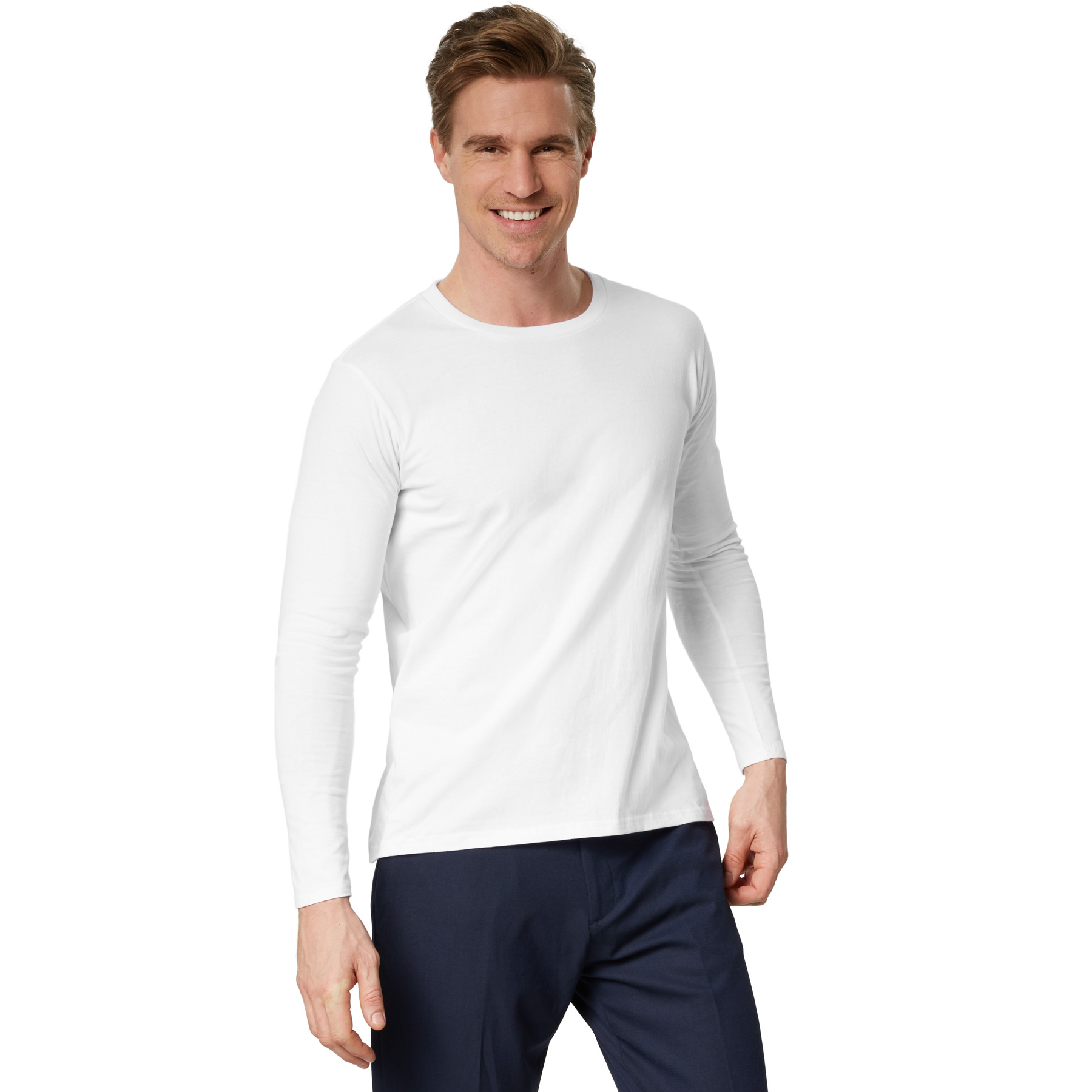 Camiseta de manga larga para hombre camiseta de manga larga lisa sudadera de manga larga suéter nuevo - Imagen 3 de 120