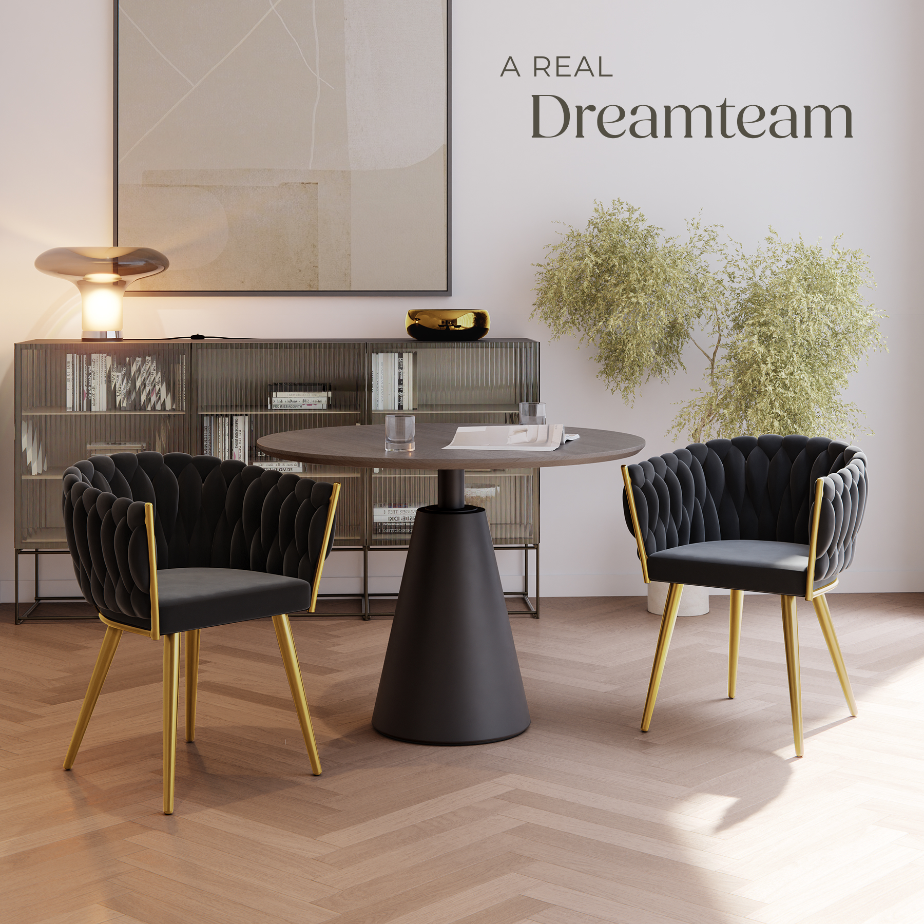 Dining Chairs Set Breakfast Room Chair Kitchen Padded Reading Seats Velvet - Picture 33 of 49