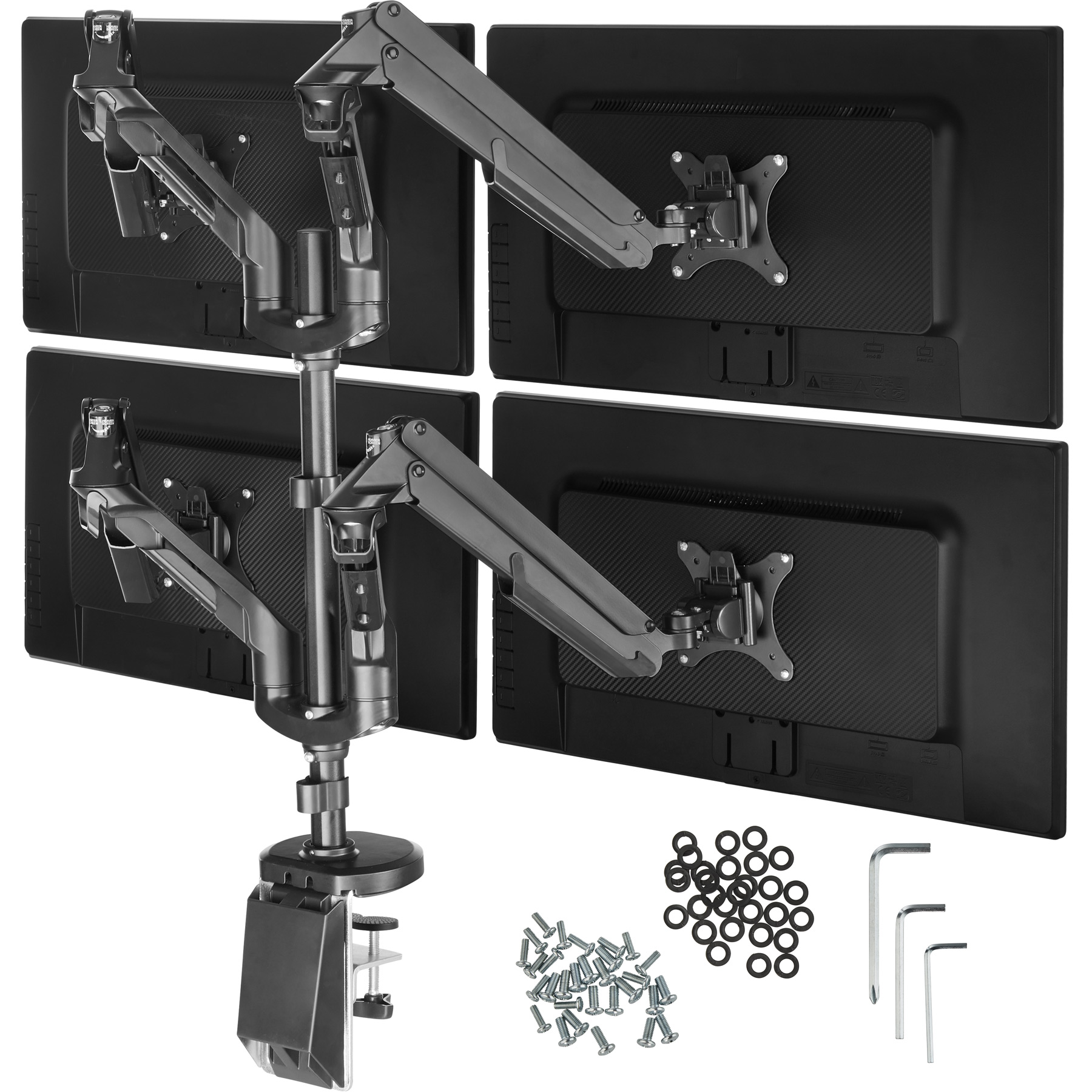 Support écran PC 4 écrans - noir | tectake