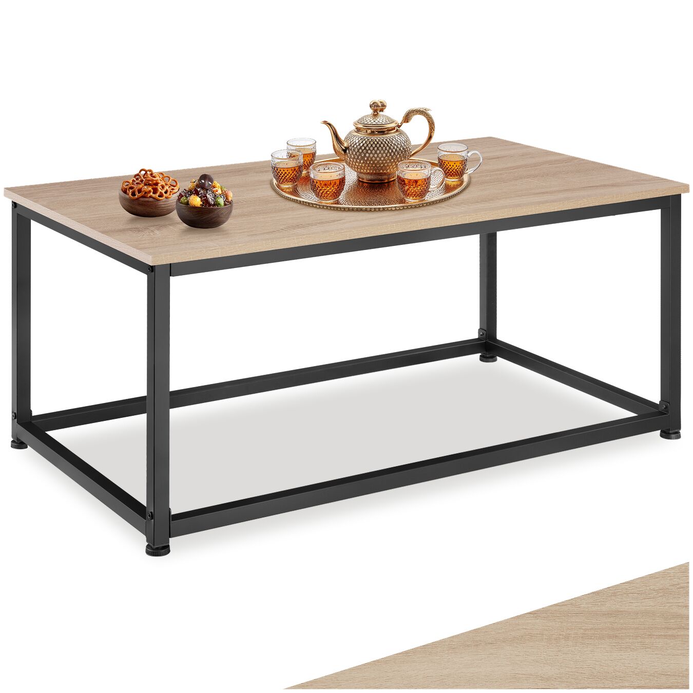Couchtisch Lynch 100x55x45,5cm - Industrial Holz hell, Eiche Sonoma