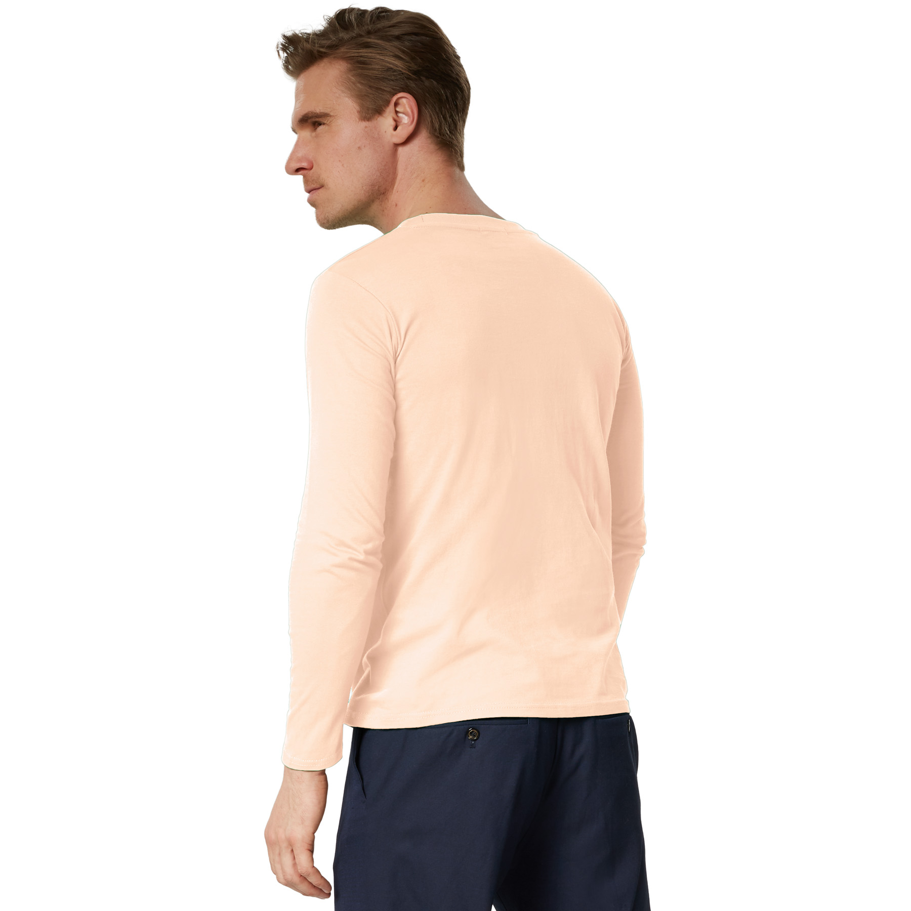 Camiseta de manga larga para hombre camiseta de manga larga lisa sudadera de manga larga suéter nuevo - Imagen 96 de 120