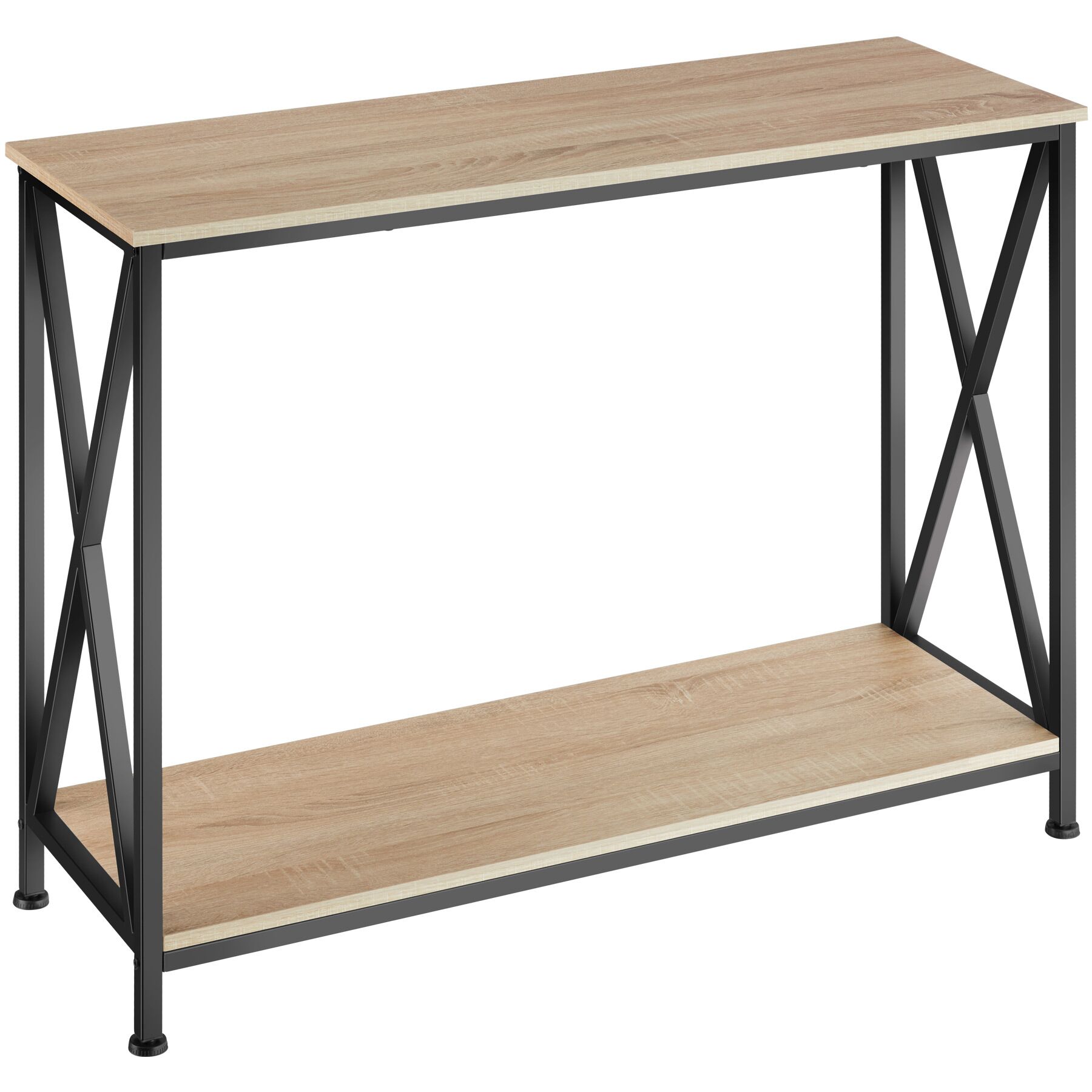 Móvel de hall de entrada Tacoma 100 x 35 x 80,5 cm - Madeira industrial clara, carvalho Sonoma | tectake