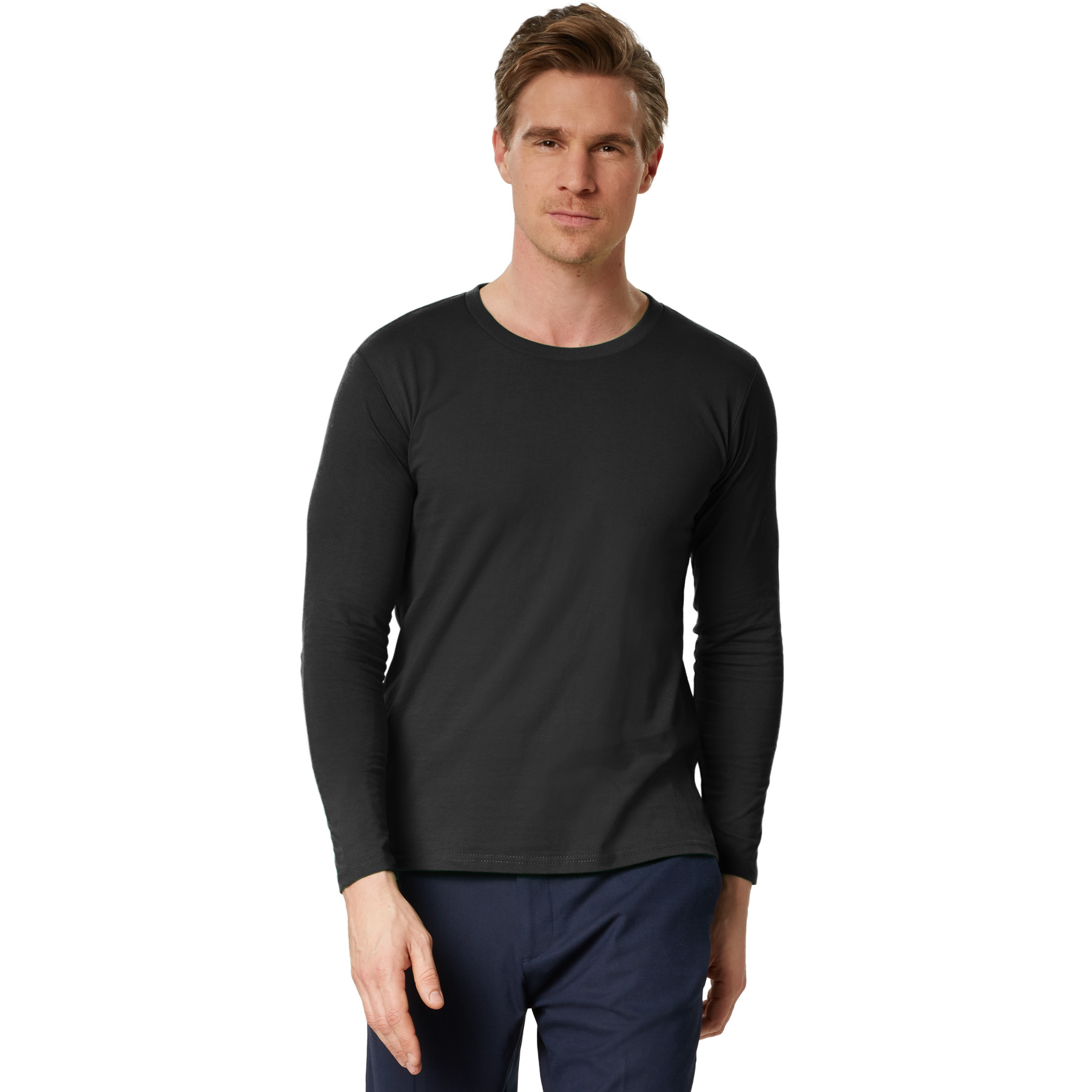 Camiseta de manga larga para hombre camiseta de manga larga lisa sudadera de manga larga suéter nuevo - Imagen 17 de 120