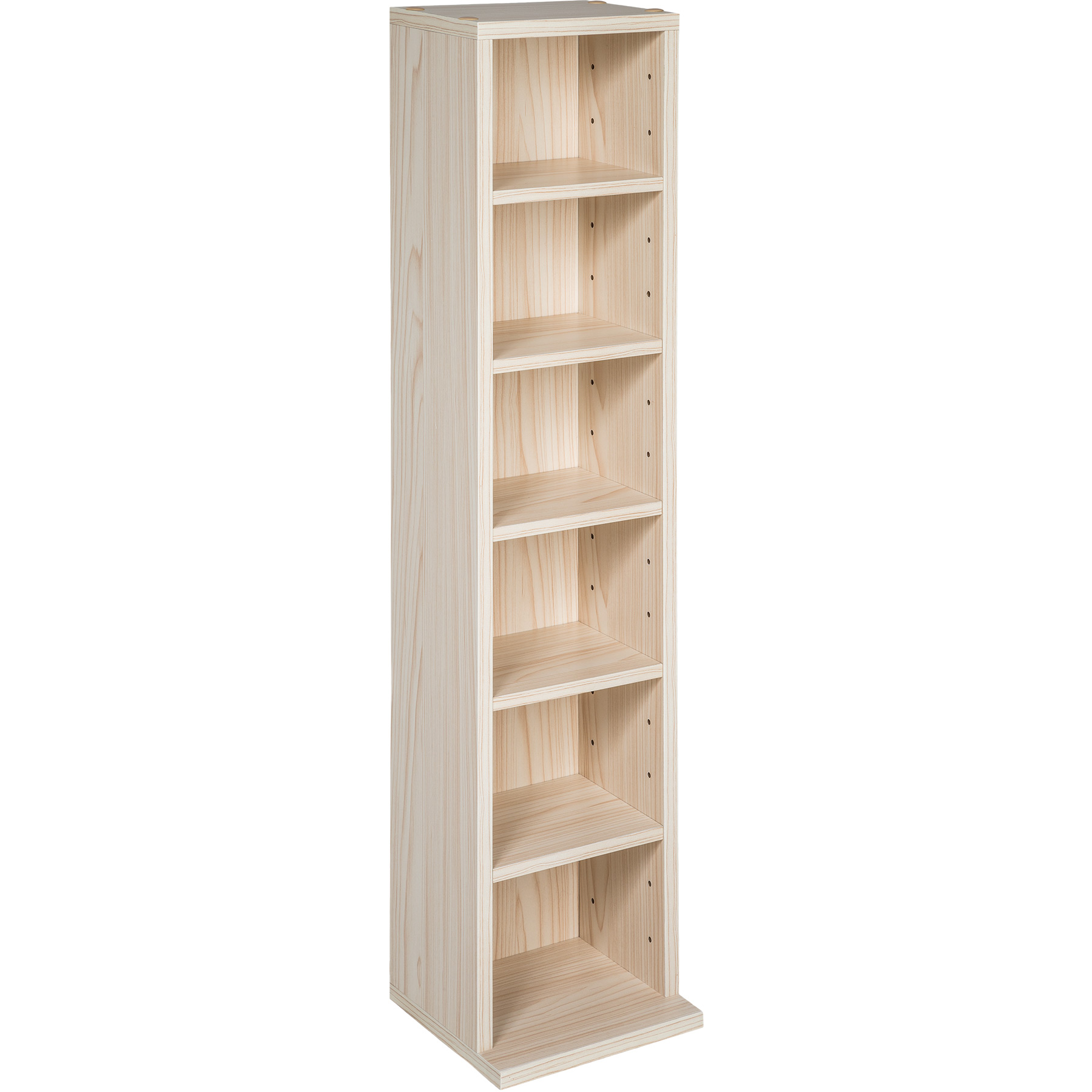 Standregal Medienregal mit 6 Fächern 90x21x20cm - buche