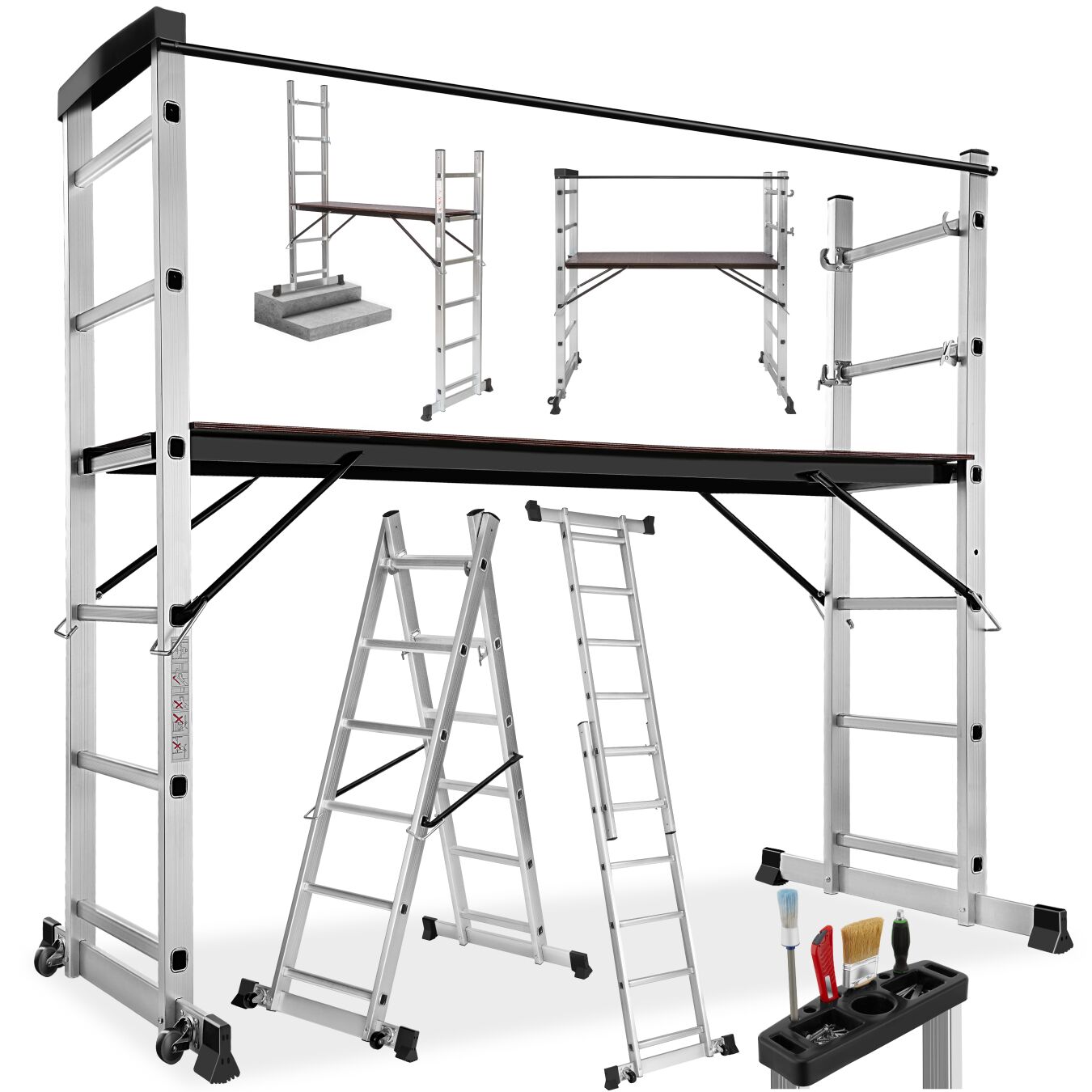 Multifunctionele ladder - zilver