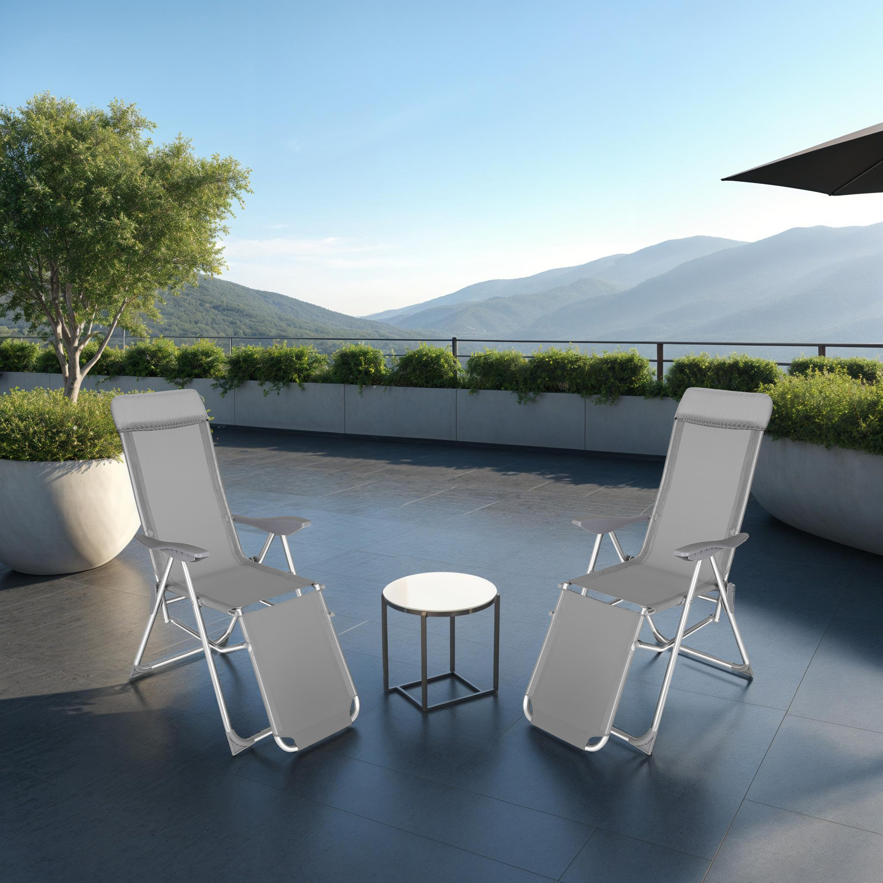 2 sedie in alluminio pieghevoli da giardino terrazza sedia campeggio sdraio - Foto 12 di 25