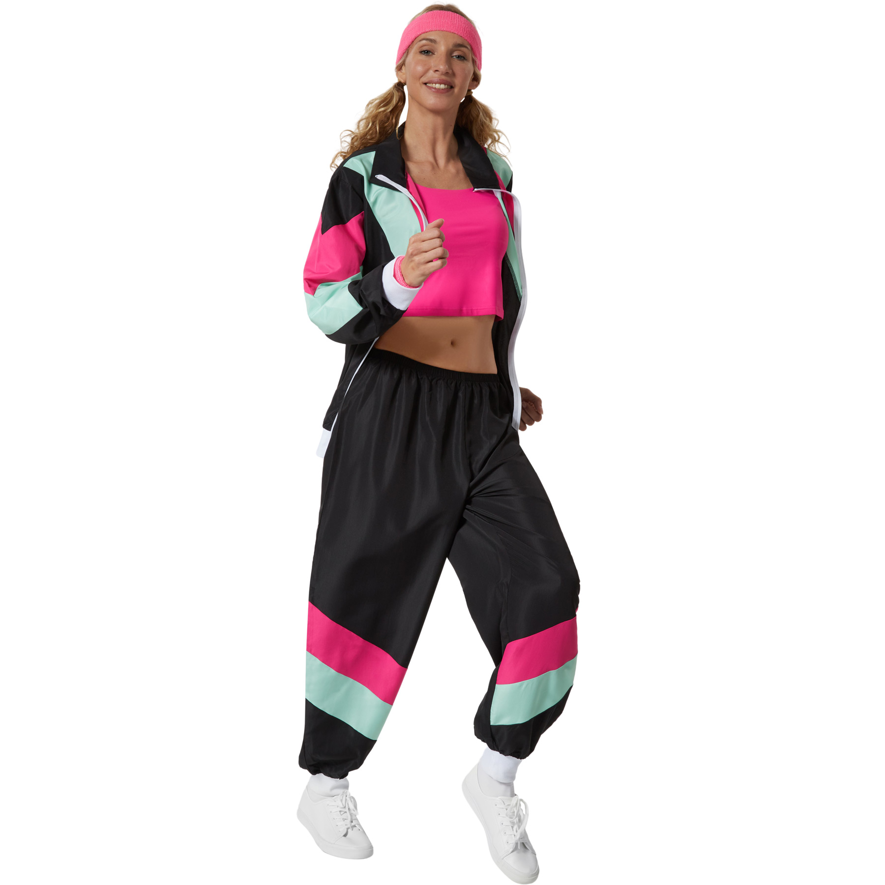 Fancy Dress Costume Women's Retro 80's 90's Tracksuit Outfit Halloween Dress Up - Picture 4 of 20